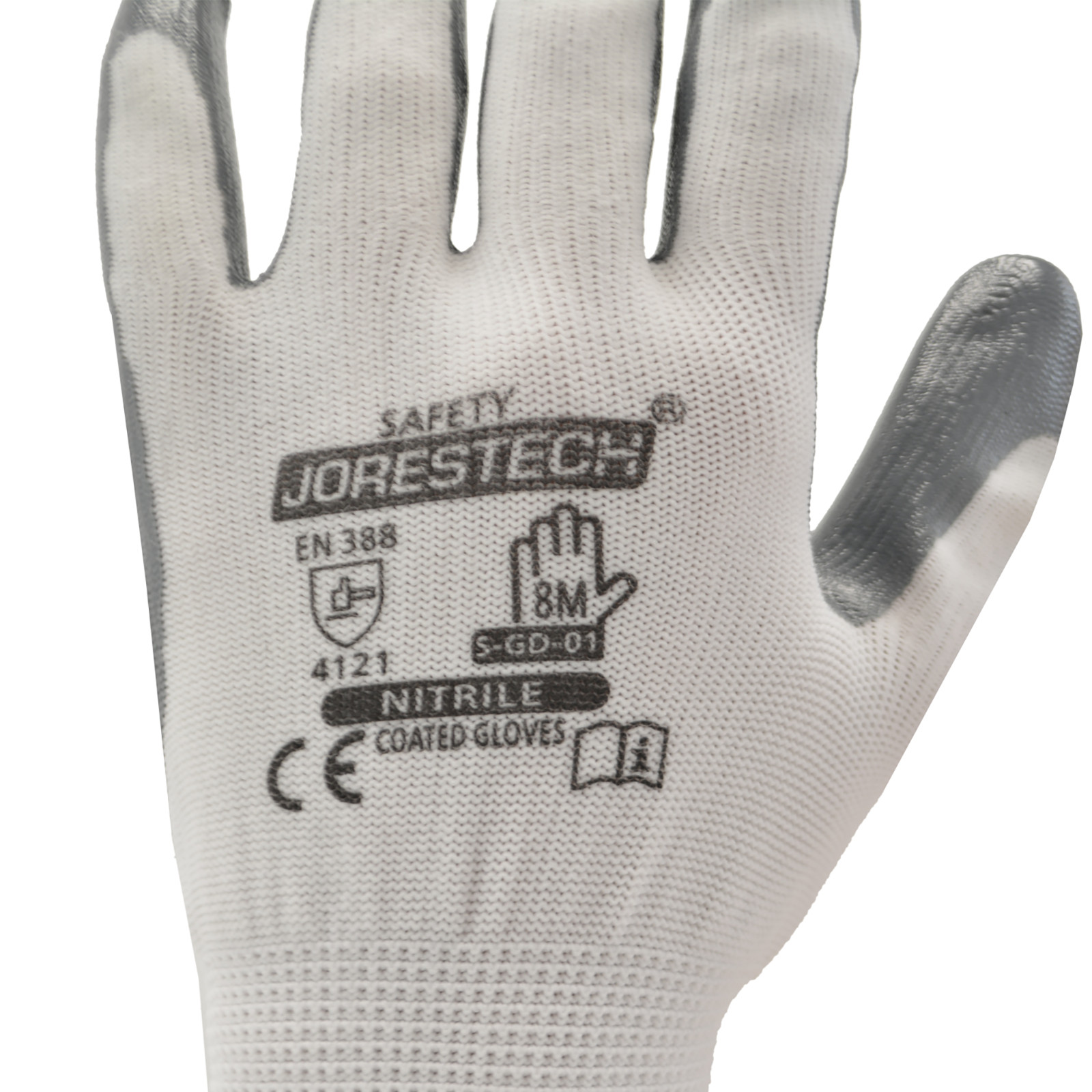 Grey Nitrile Dipped Poly Work Gloves ( 12 Pairs ) 1 Dozen JORESTECH