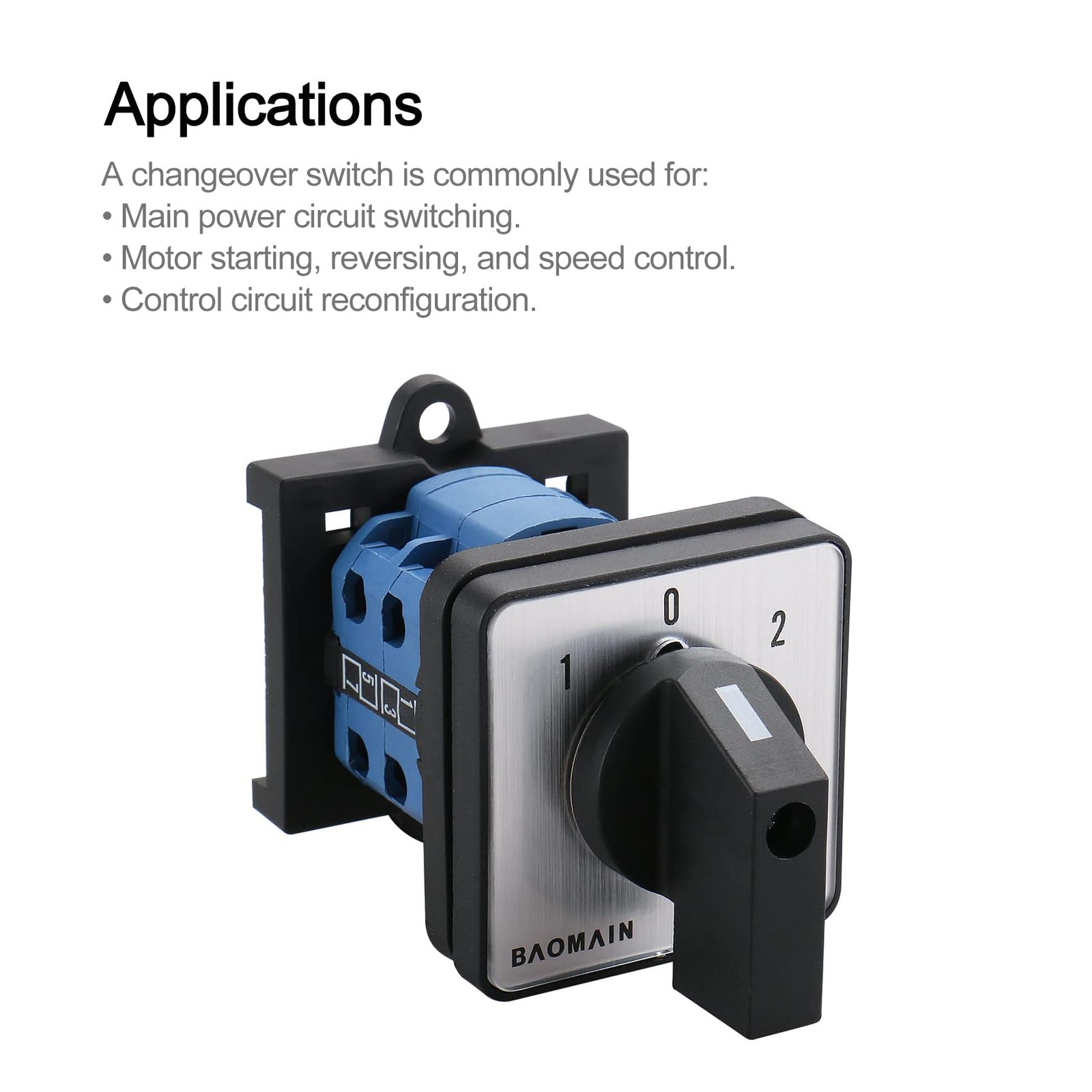 3-Position Rotary Universal Changeover Switch DIN Rail Mounted 35mm 660V 20A