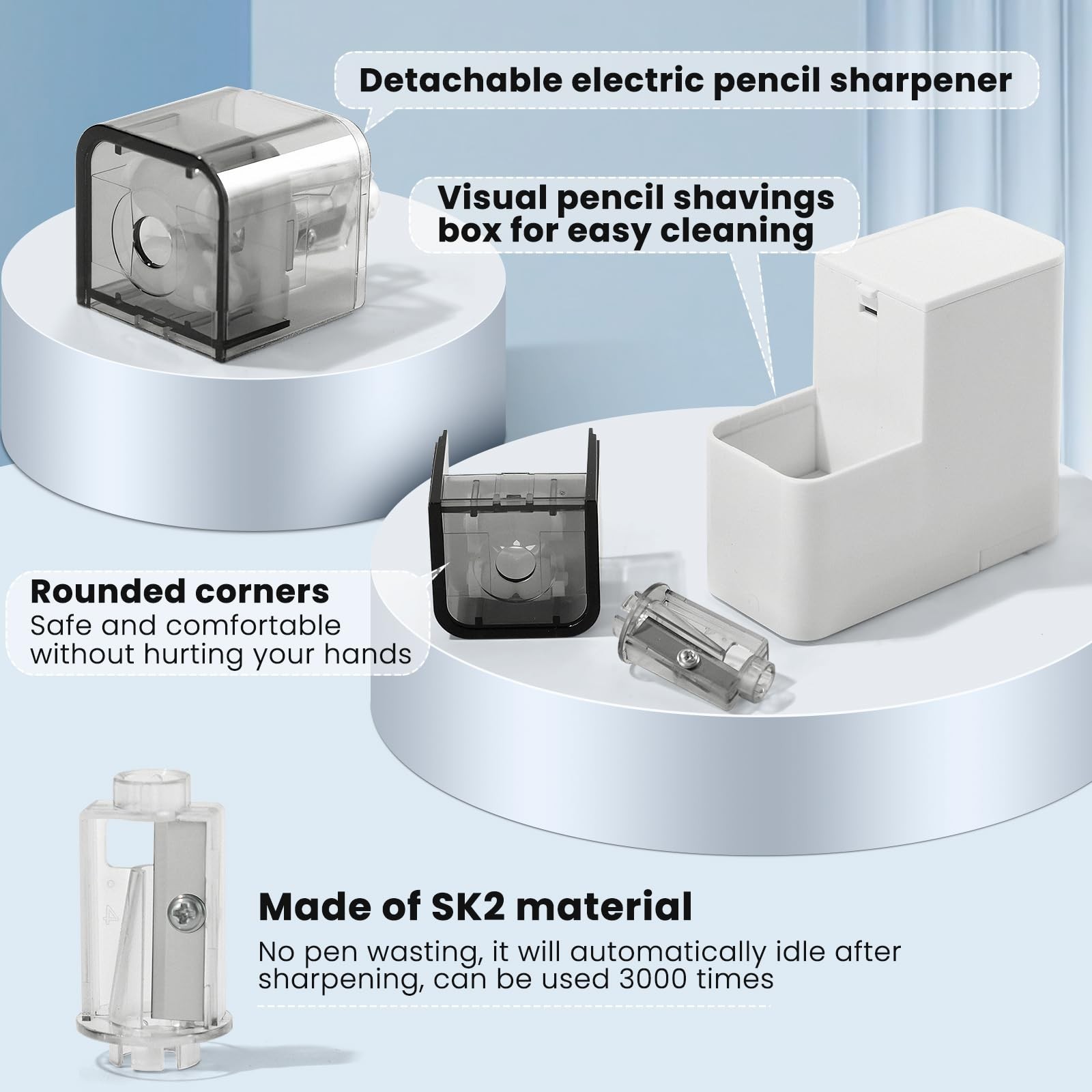 Electric Pencil Sharpener with Battery, Battery Powered,for Colored Pencils H…
