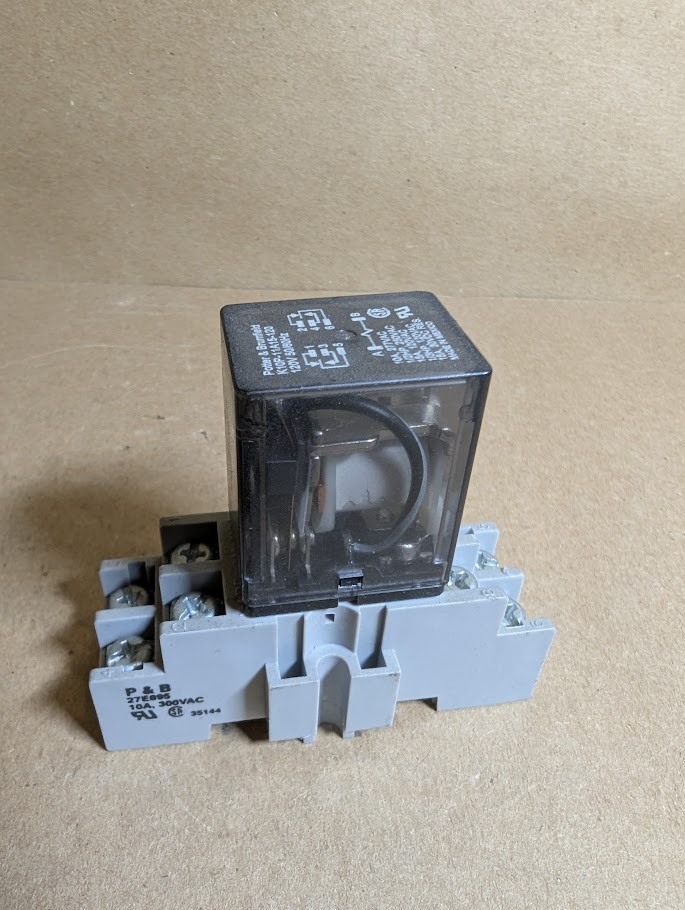 TE/ Potter & Brumfield K10P-11A15-120 Power Relay, 15A, DPDT + 27E695 Base (NNB)