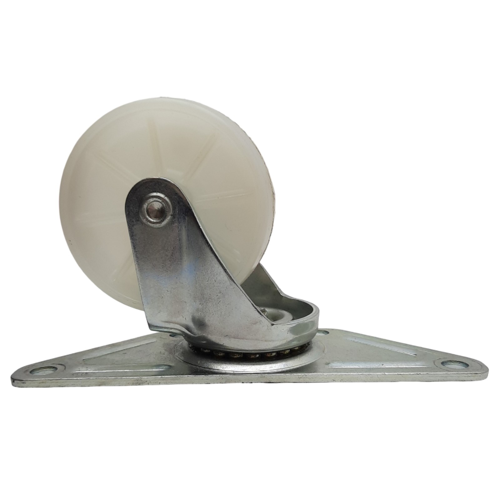 Lot of 4 Swivel Caster ø3in Wheel, 4xø0.3in Holes, 6.125in x 2.2in
