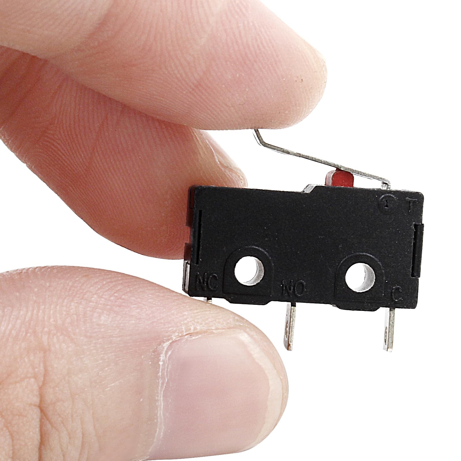 Litoexpe 12pcs Micro Limit Switch with Curved Lever SPDT 5A 3 Pin for Industrial