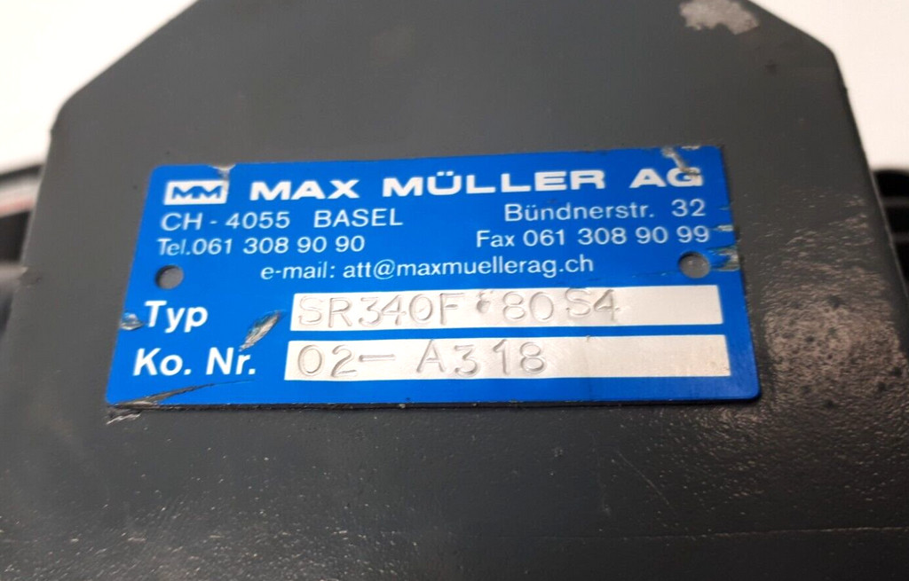 Max Müller AG SR340F-80S4, M80S/4 Gear Motor 230/400V 50/60Hz 0.55kW IP55