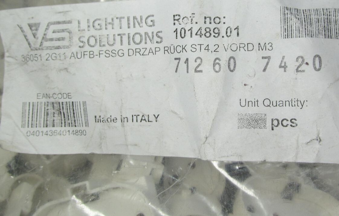 4x VS LIGHTING 2G11 T140 SURFACE MOUNT LAMPHOLDERS CFL SOCKET TC-L 4-PIN 2-HOLE