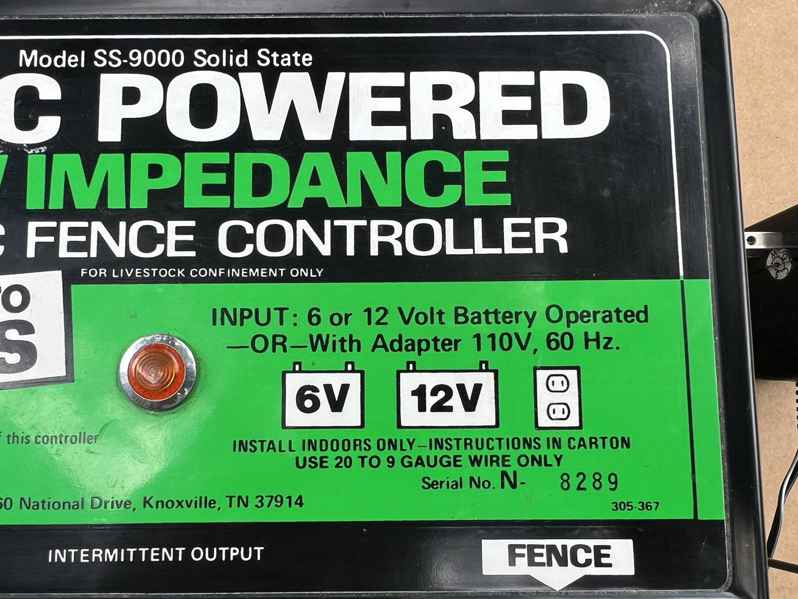 Fi-Shock SS-9000 Low Impedance 20 Mile Intermittent Electric Fence Controller