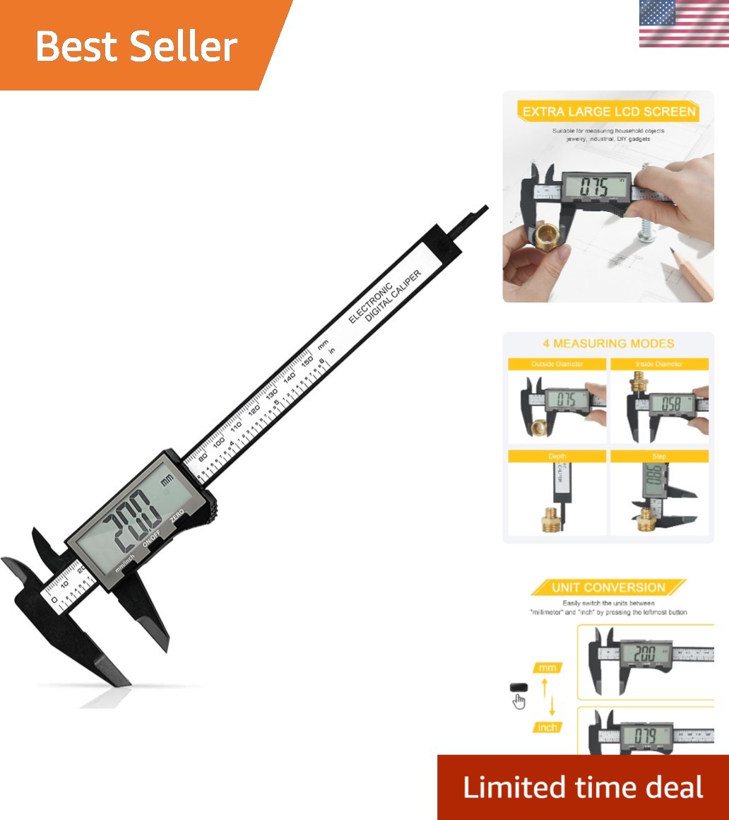 Extra-Large LCD Digital Caliper – 6-Inch Precision Tool for Crafts and Industry