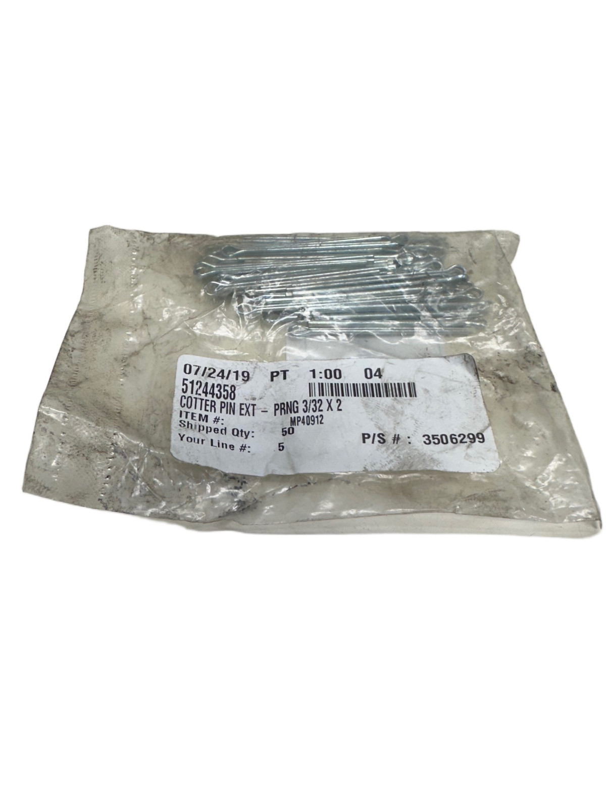 Value Collection 51244358, 3/32″ Dia x 2″ Prong Cotter Pin (LOT OF 50) 🔥