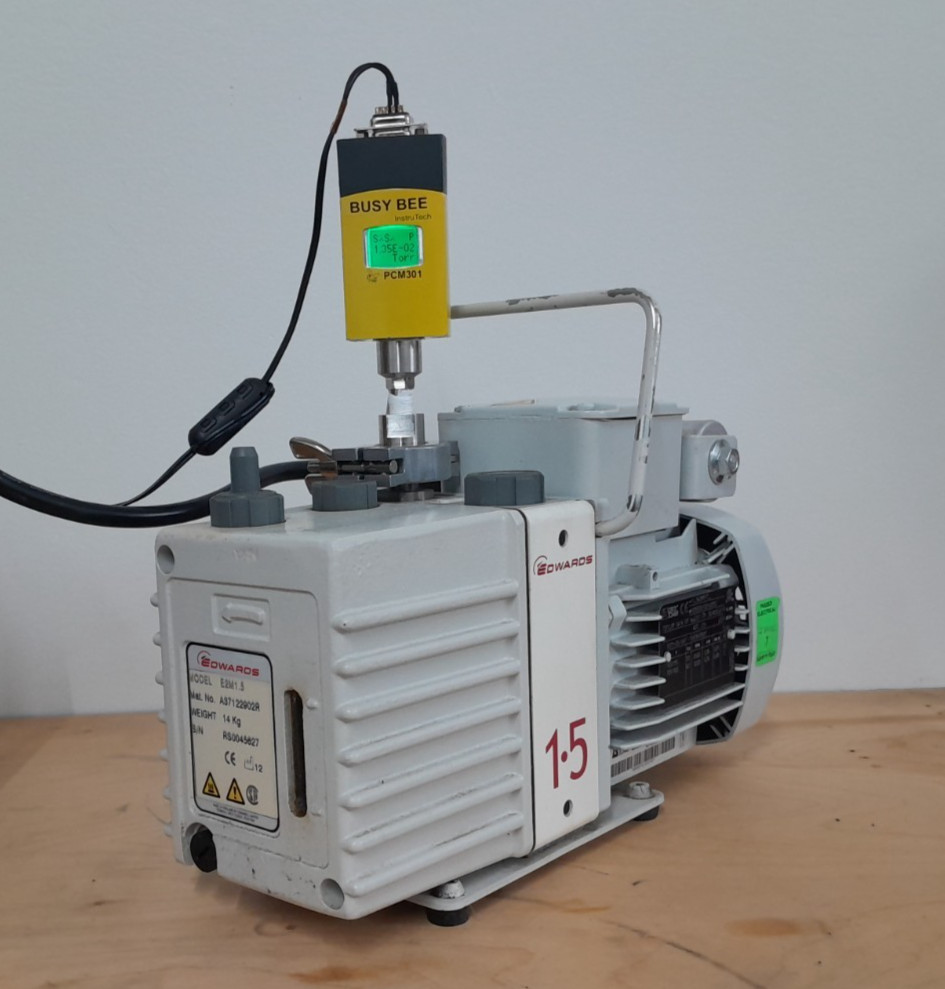 Edwards E2M1.5 A37122902R Rotary Vane Vacuum Pump – TESTED ~0.0134 torr