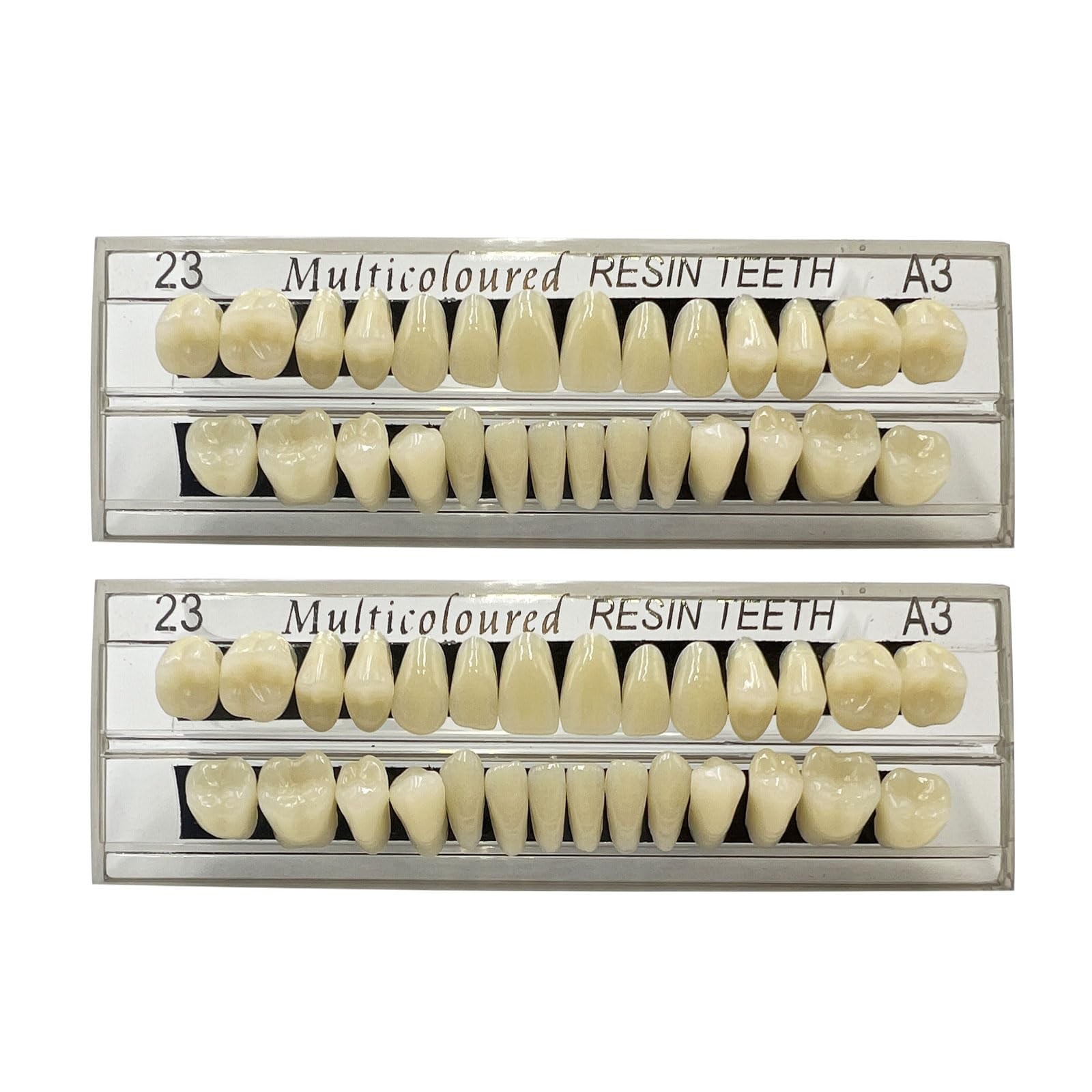 56 Pcs False Teeth Fake Teeth 2 Sets Synthetic Resin Dental Tooth, Upper Lowe…