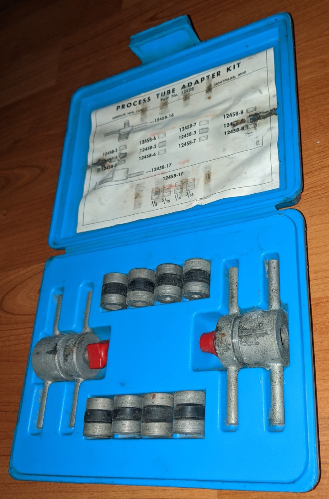 Robinair Robinar Rob HVAC A/C Process Tube Adapter Repair Tool Kit 12458 12396