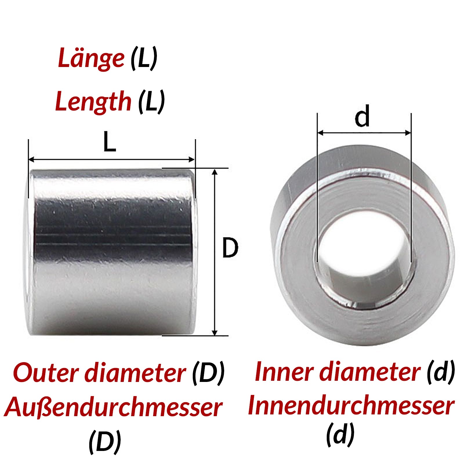 Aluminium Standoff Spacers M10(10 mm) Round Spacer Multi-Packs 18-30 mm OD