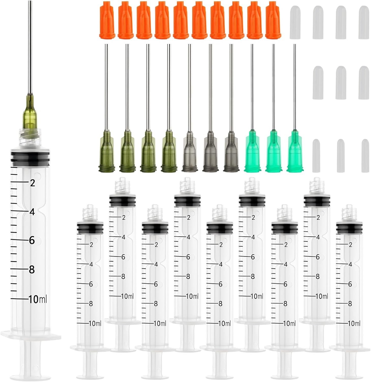 Glue Applicator Syringe with Blunt Tip Needle and Cap, for Liquid, Glue, Ink,