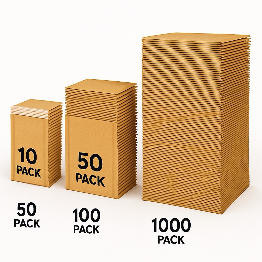 “CD Kraft Bubble Mailers 7.25×8” Padded Envelopes Self-Seal – 10 to 1000 Pack”