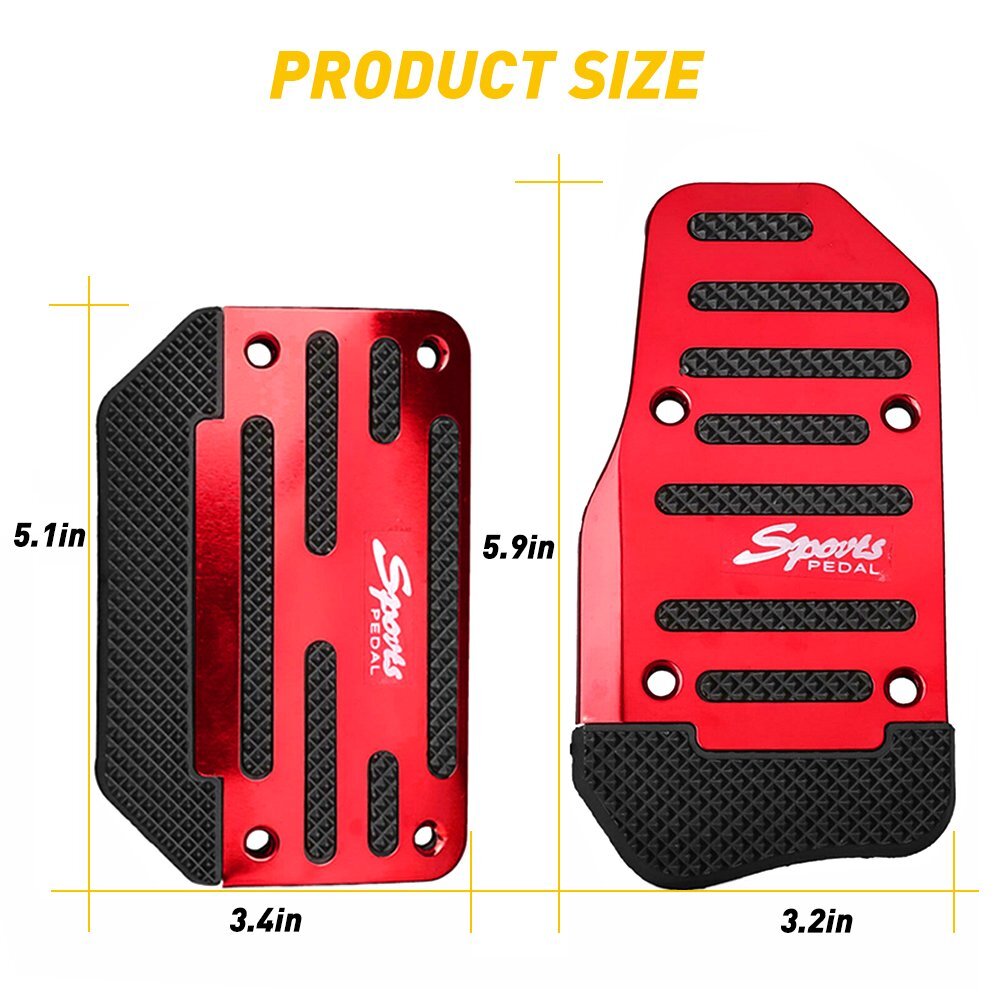 [3 color]Universal Non-Slip Automatic Gas Brake Foot Pedal Pad Cover Accessories