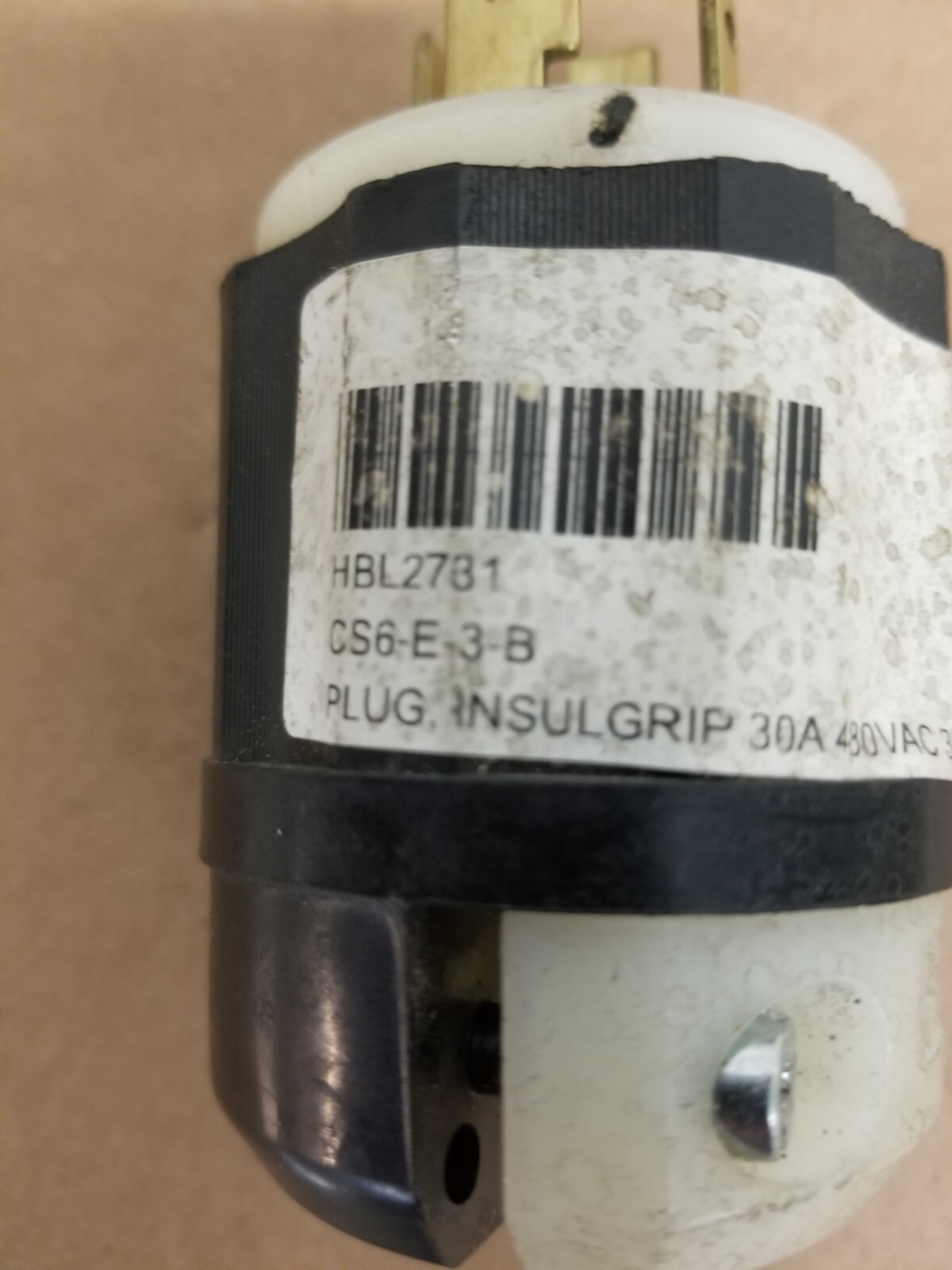 Hubbell HBL2731 InsulGrip Twist-Lock Plug 30A 3 Ph 480VAC 3 Pole 4 Wire GRND