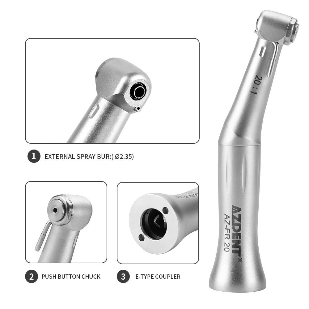 Dental 20:1 Reduction Implant Contra Angle E-Type Handpiece Fit For NSK Motor