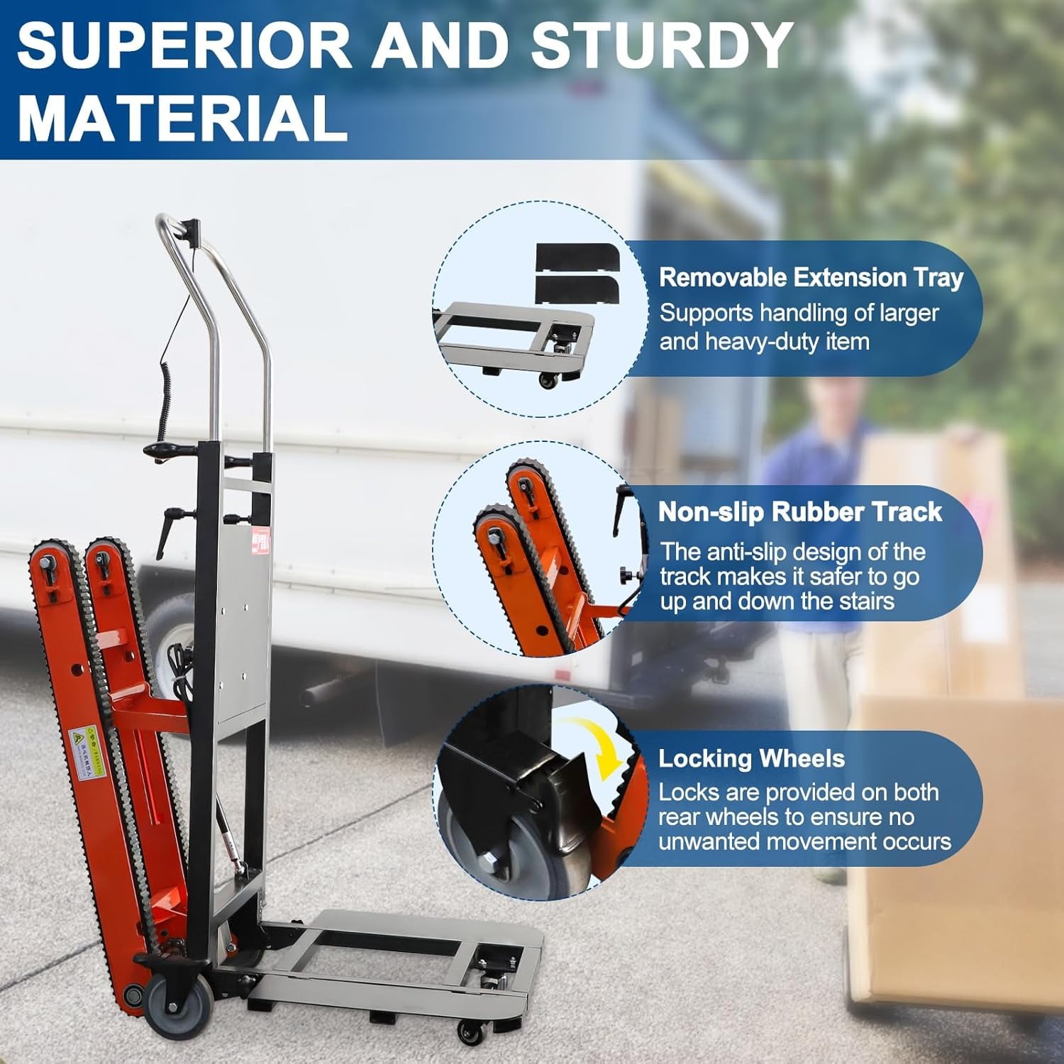 Electric Stair Climber Heavy Duty Crawler Stair Climbing Cart Moving Furniture