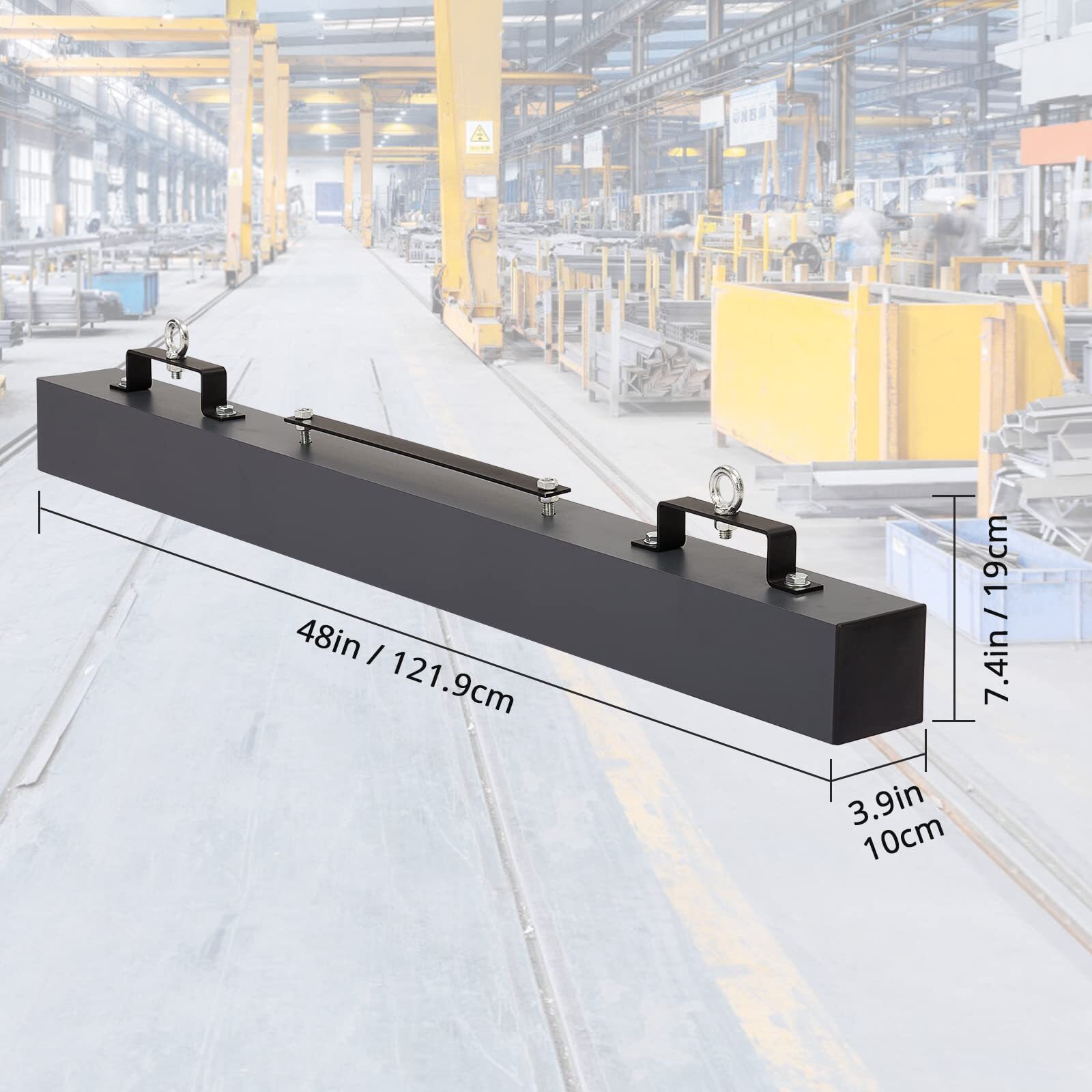 48 Inch Magnet Sweeper, Magnetic Forklift Sweeper with 120 Lbs Lifting Capacity