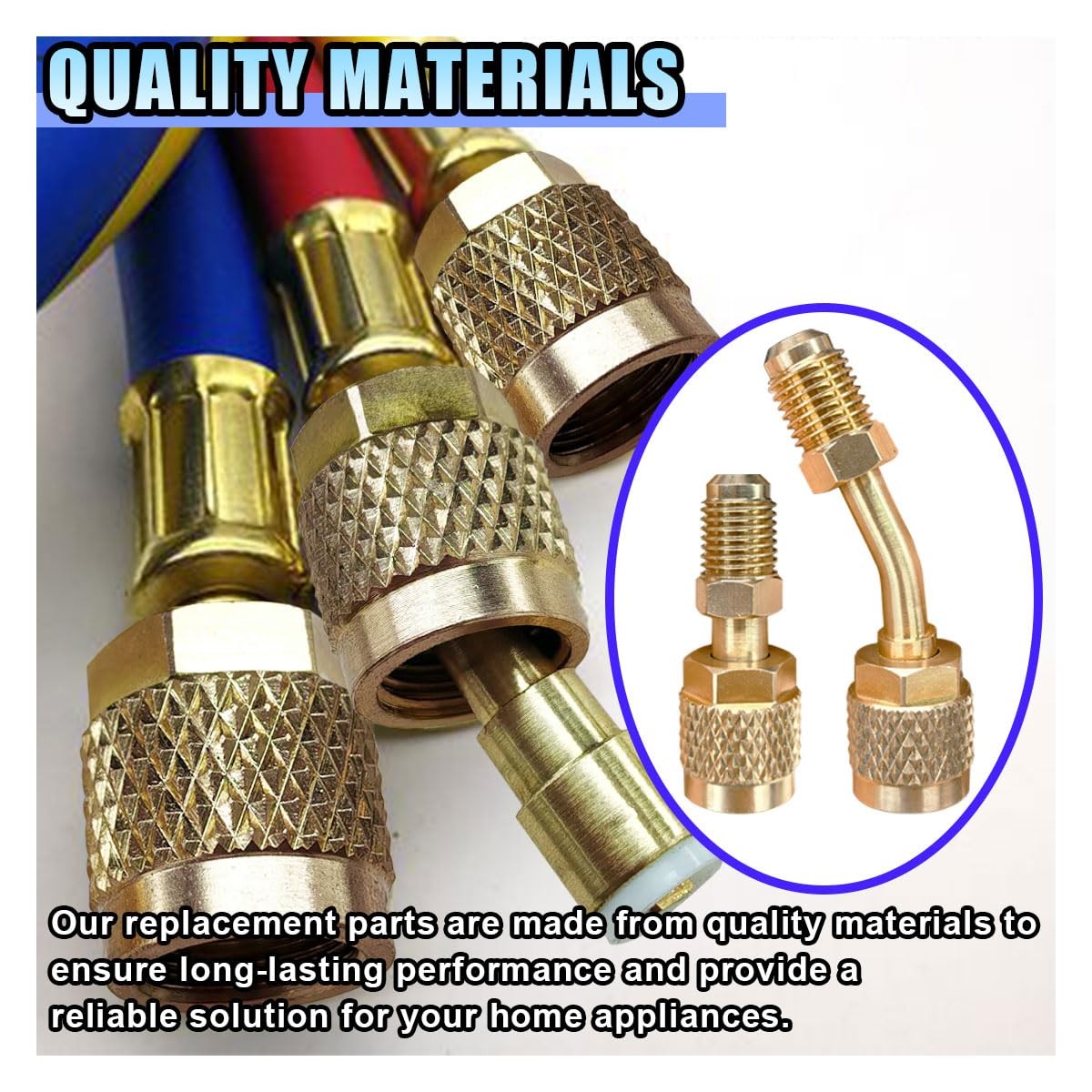 R410A Straight Angled Adapter 5/16 Female To 1/4 Male HVAC Fitting Coupler