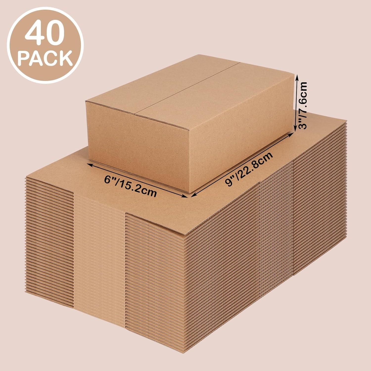 Brand New Shipping Boxes 9x6x3 Inches Brown Cardboard Pack of 40