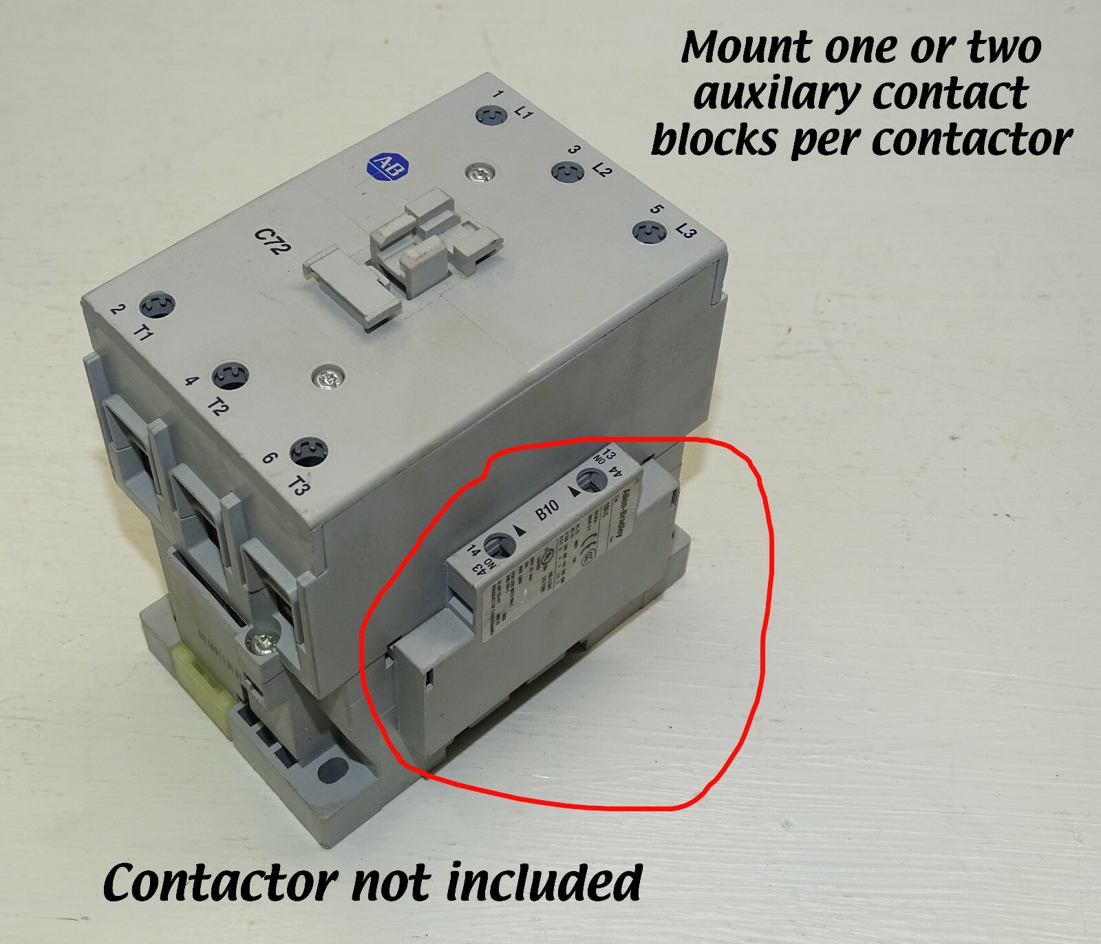 Allen Bradley 100-S Auxiliary Contact Block: A01, A10, A11, AL11, A20, B10, B11