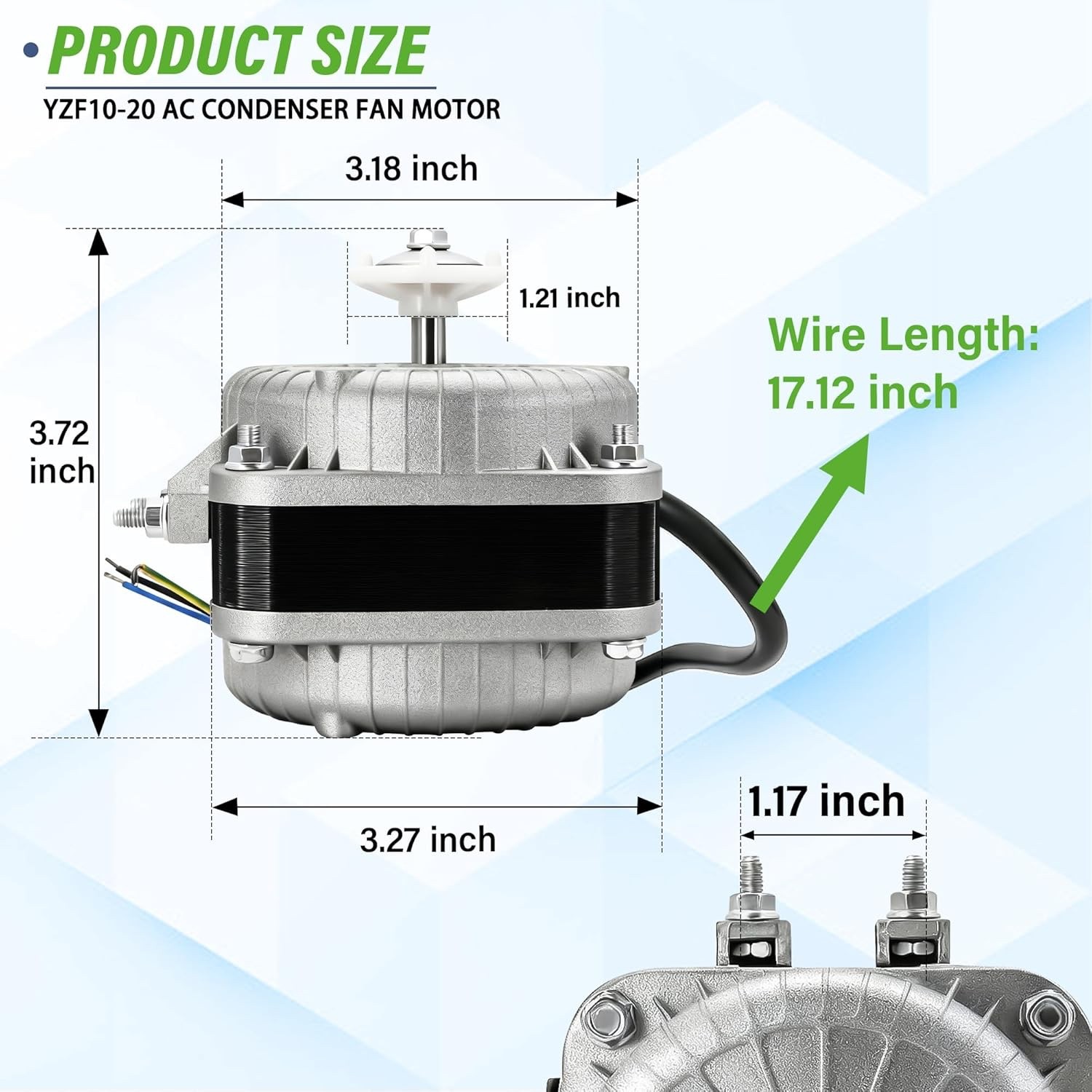 Condenser Fan Motor AC 120V 60Hz 1550rpm 16/60W 0.8A 3 WIRE