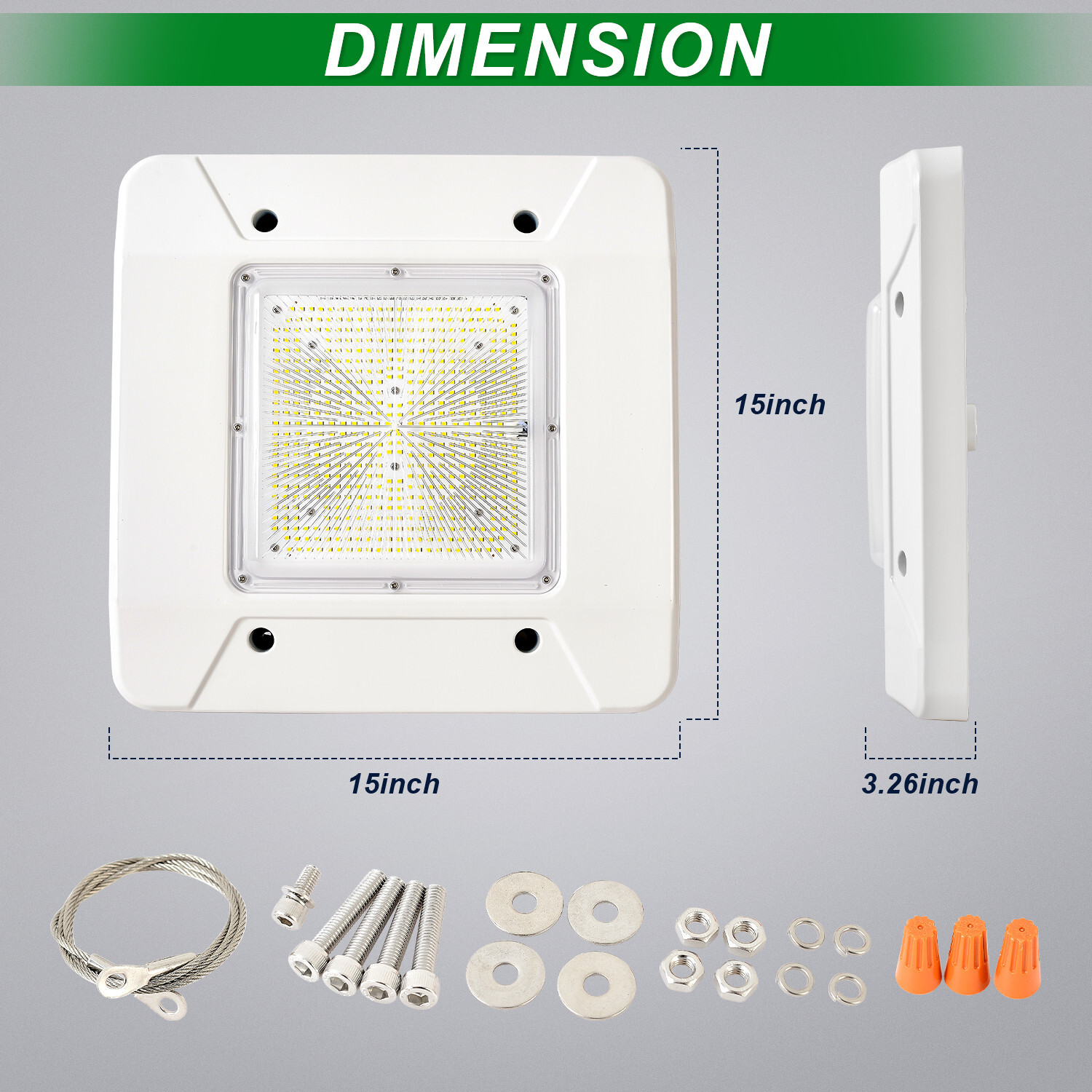 150W LED Canopy Light Parking Lot Gas Station Lamp IP65 21000LM Lights 5700k