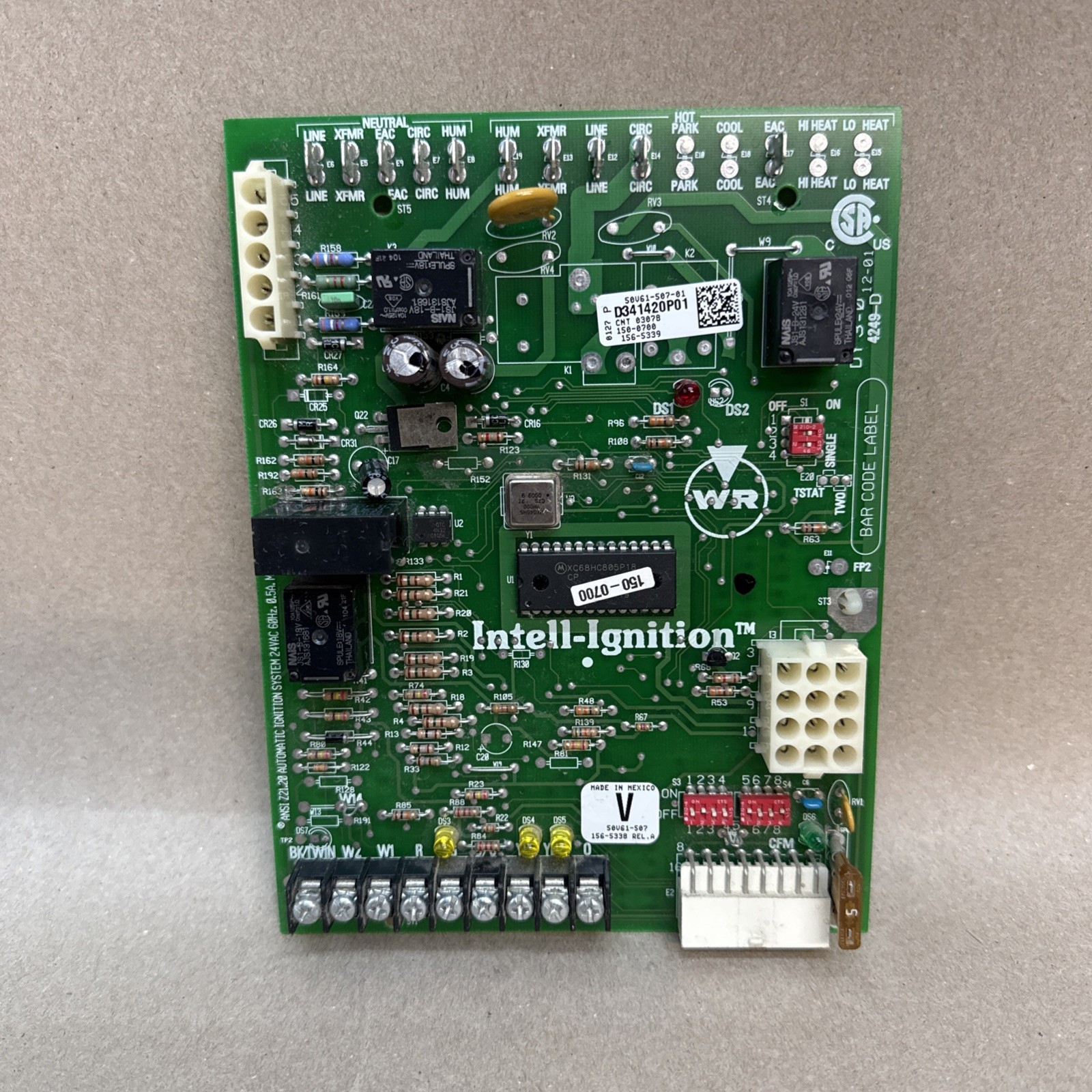 TESTED🔥 50V61-507-05 TRANE White Rodgers Furnace Control Board D341420P01