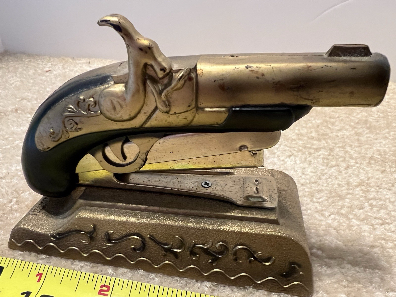 Vintage Eagle black powder pistol, collectible stapler. Works! Hong Kong