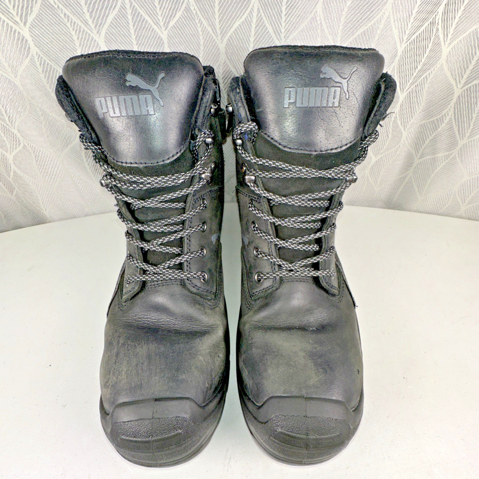 Puma Conquest Mens Size 9 Black Comp Toe Side Zip Safety Boots 630675