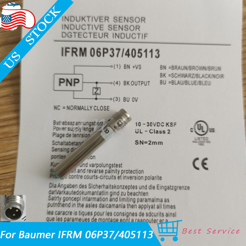New In Bag For Baumer IFRM 06P37/405113 10-30VDC 2mm Proximity Switch Sensor