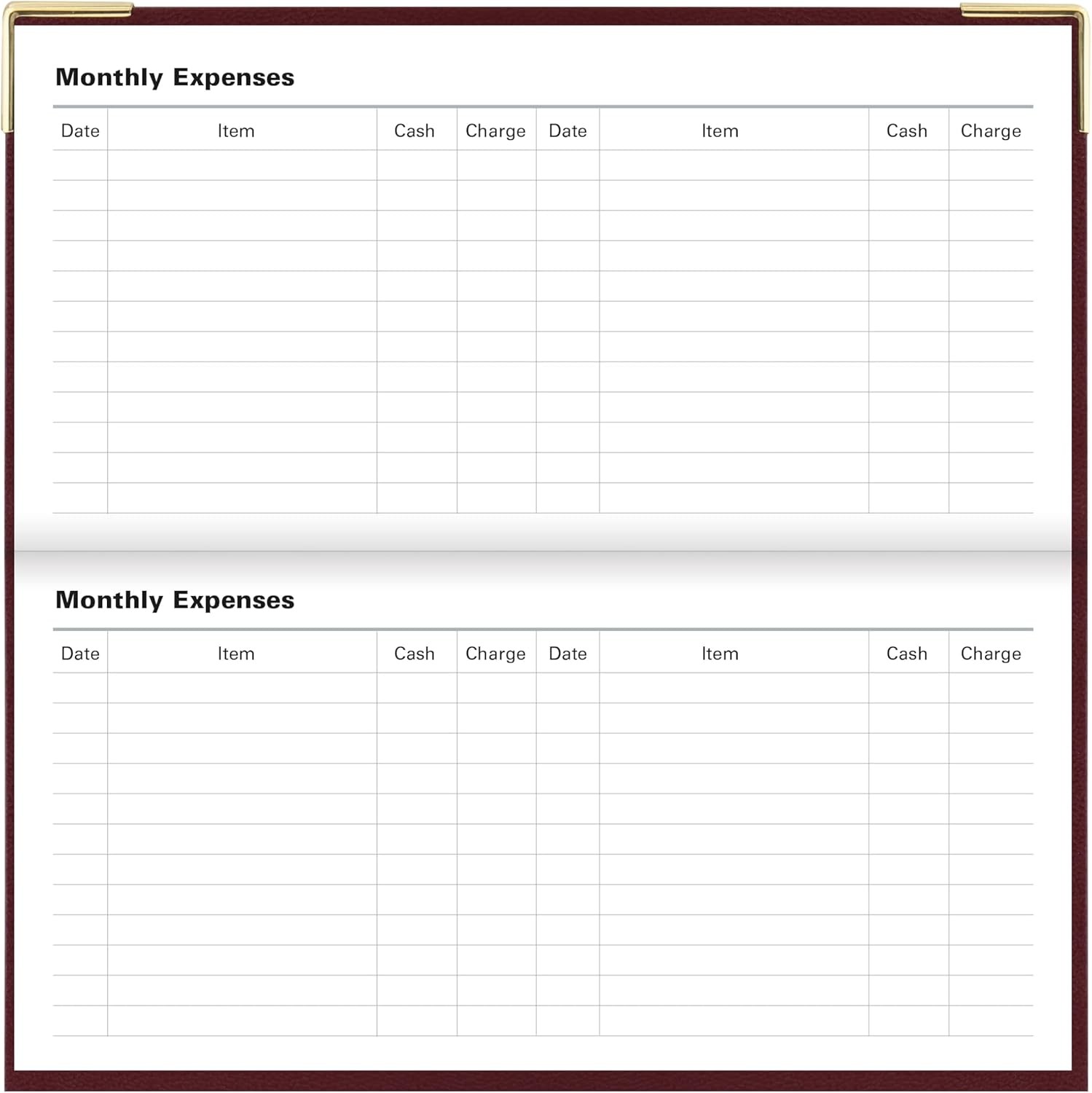 Letts of London Classic 2025 Monthly Planner, 13 Months, January Burgundy