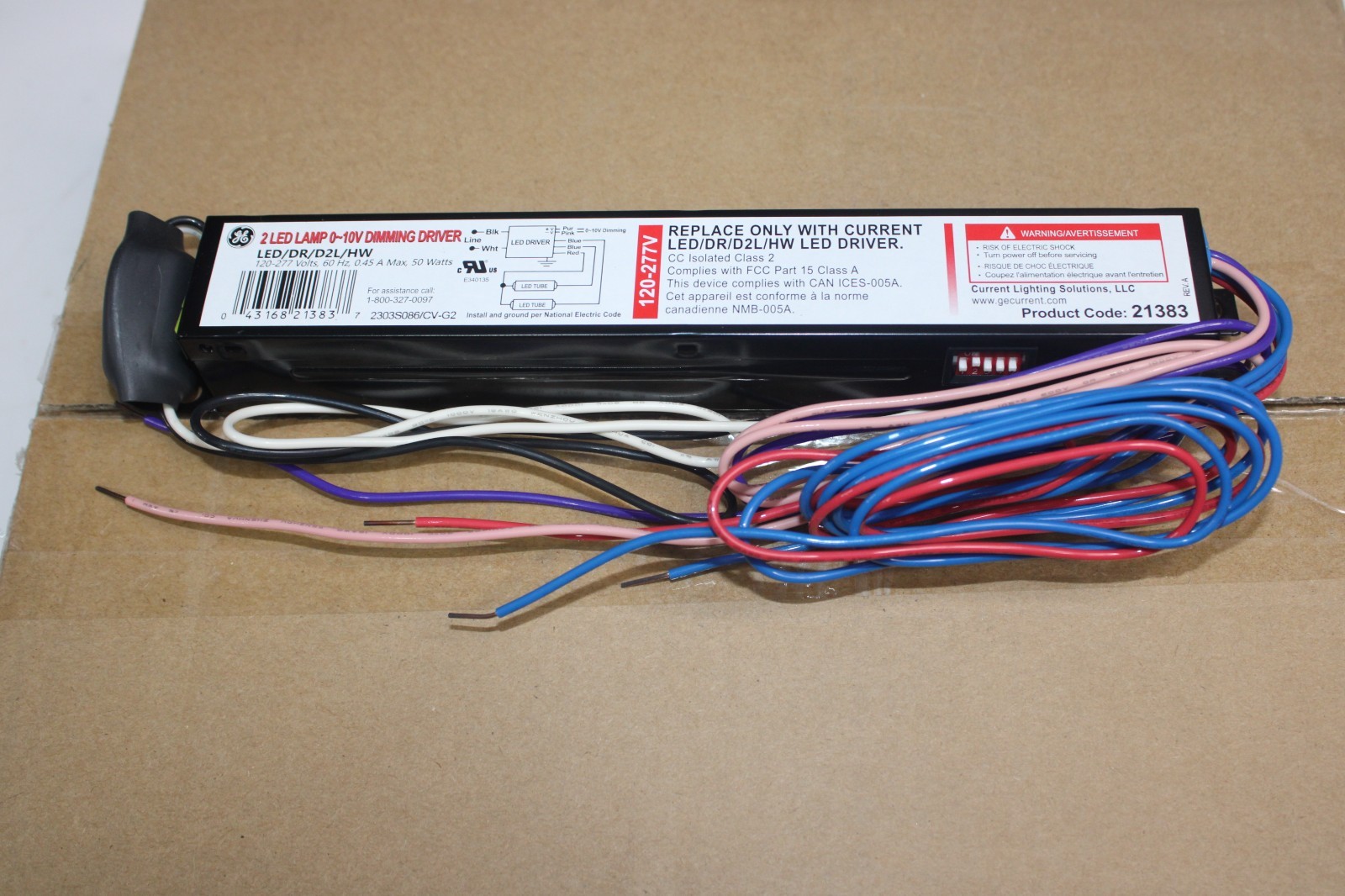 NEW GE 21383 2 LED Lamp Driver LED/DR/D2L/HW 120-277V