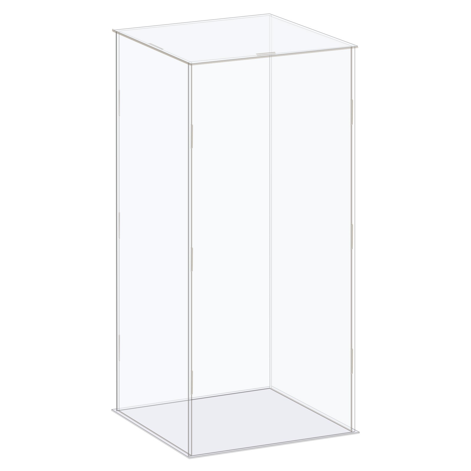 Display Case Box Acrylic Box Transparent Showcase 16x16x36cm for Collectibles