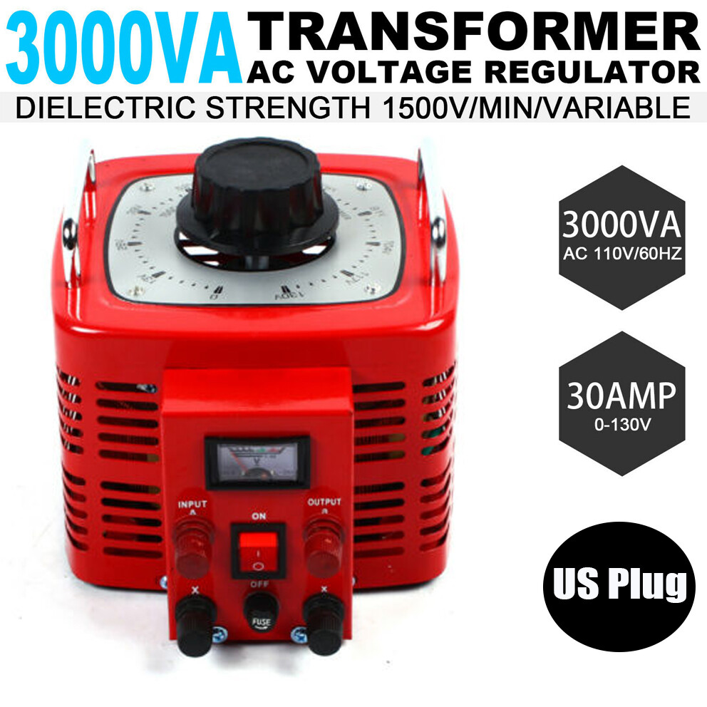 3000w Variac Transformer Variable AC Voltage Regulator Metered 110V 0-130V 30A