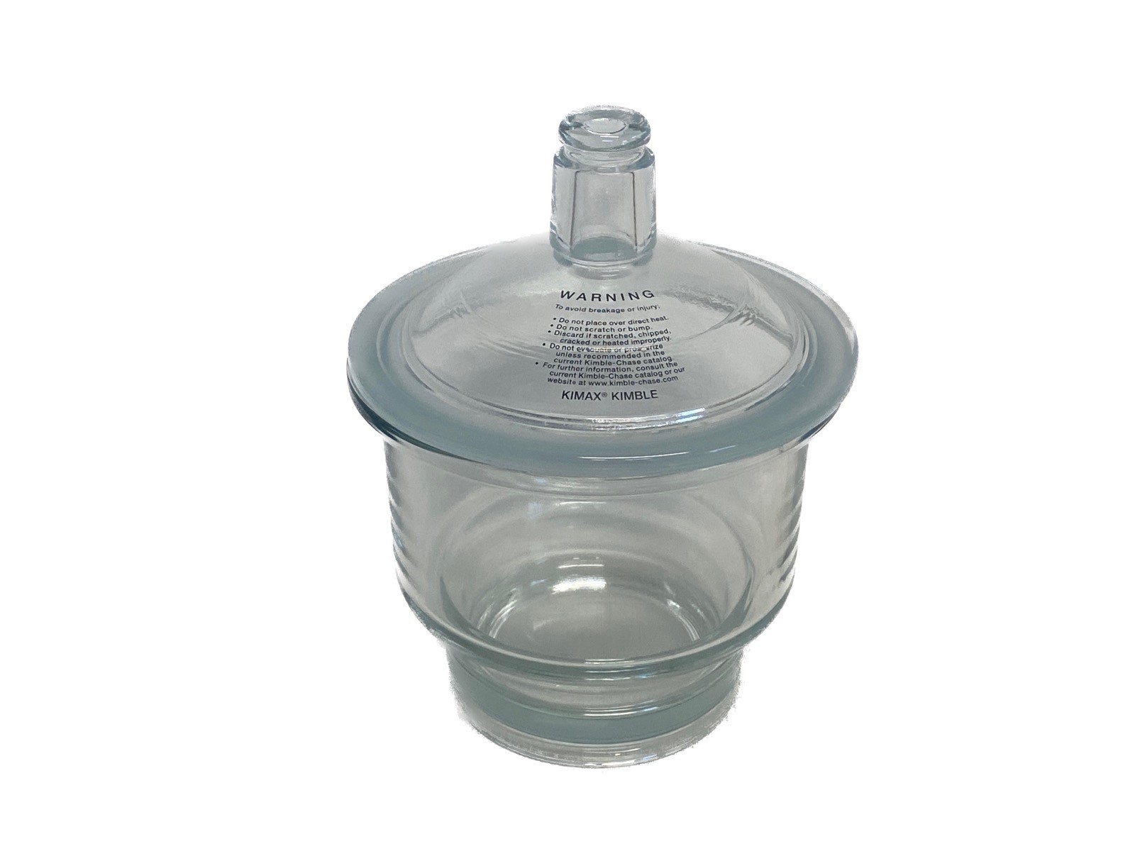 New KIMAX DWK 2.2L Small Glass Desiccator w/ Knob Top 160mm ID Flange 21050-160