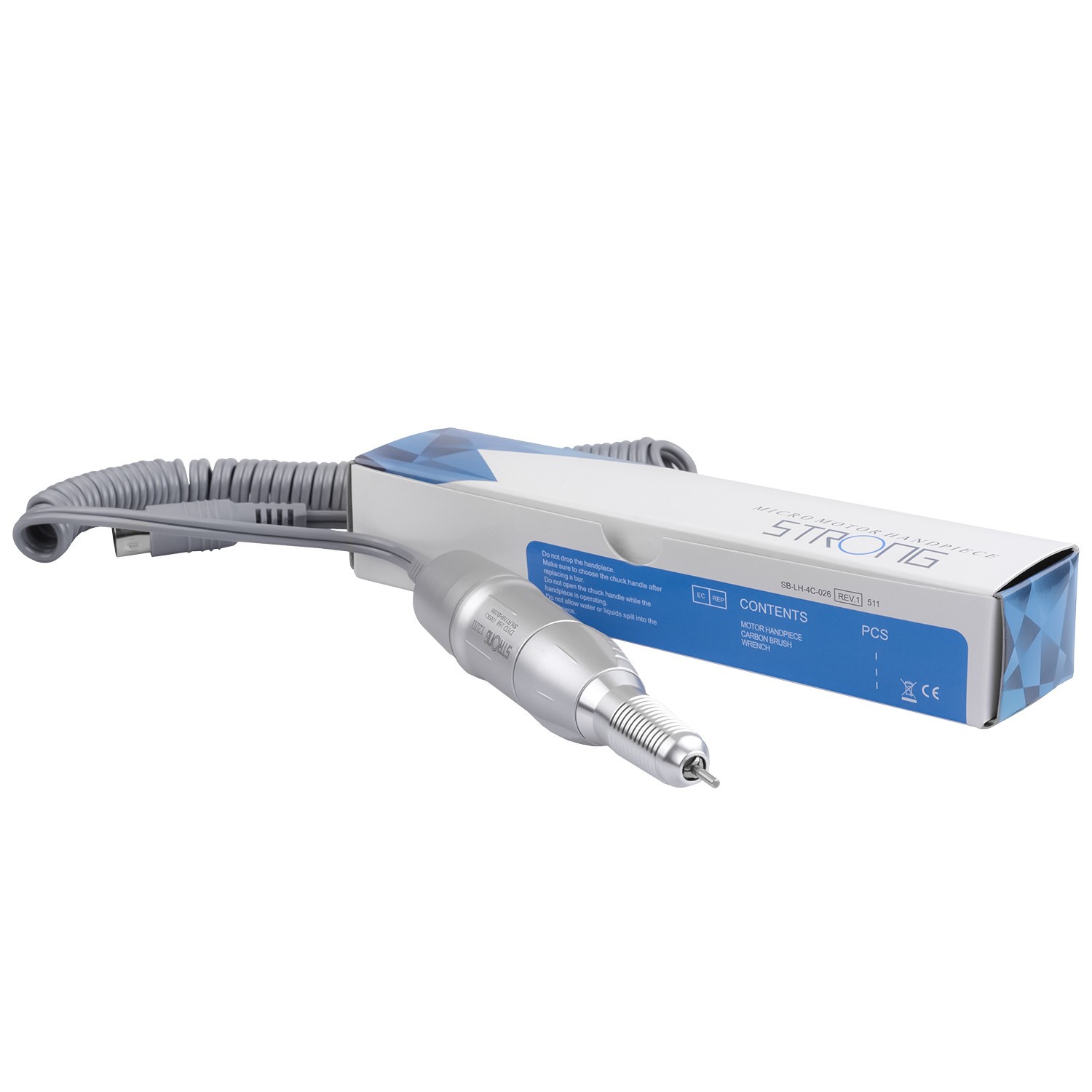STRONG 120II Dental Lab Micromotor Polisher Handpiece Nail Art Drill Pen Silver