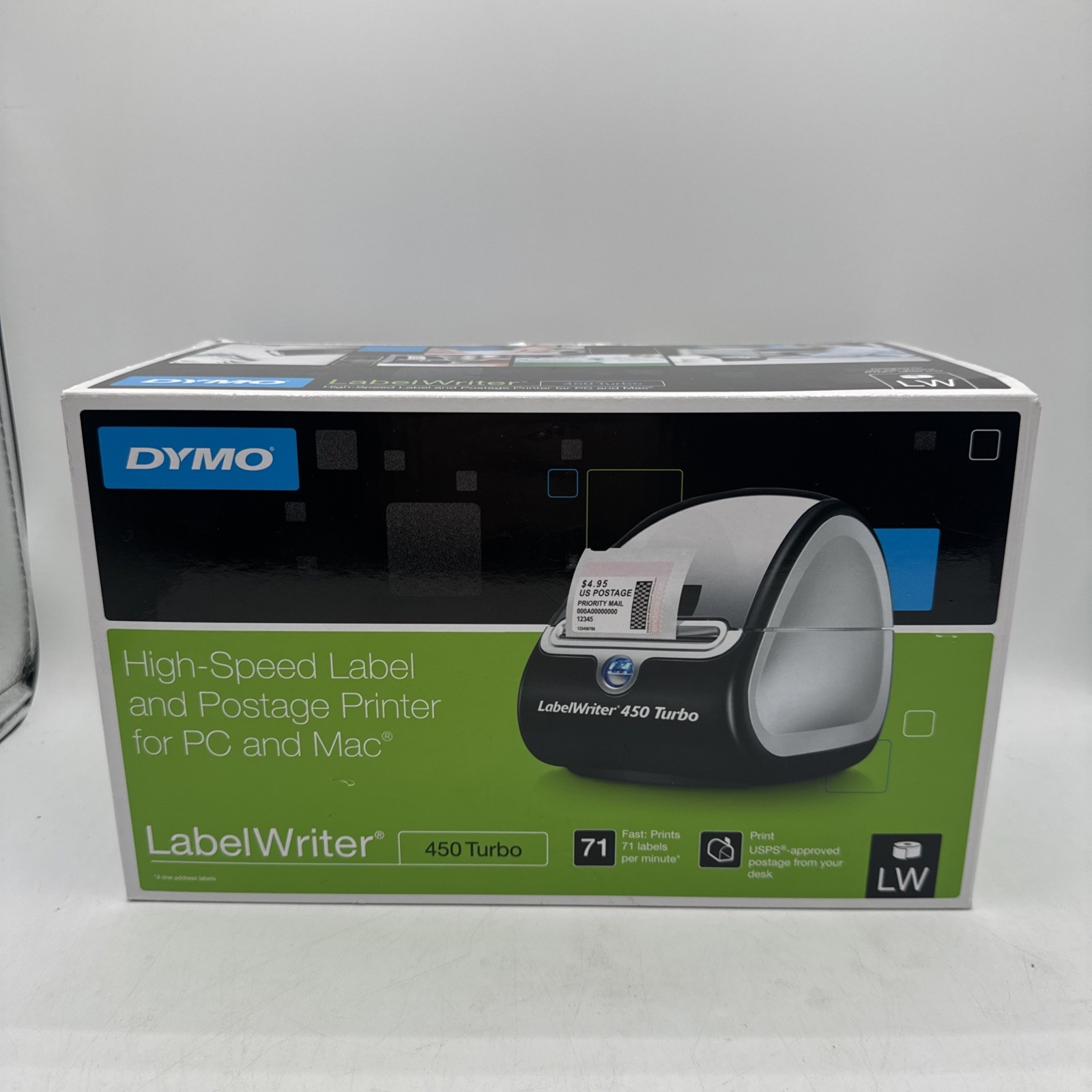DYMO Label Printer LabelWriter 450 Turbo Direct Thermal Label Printer NEW