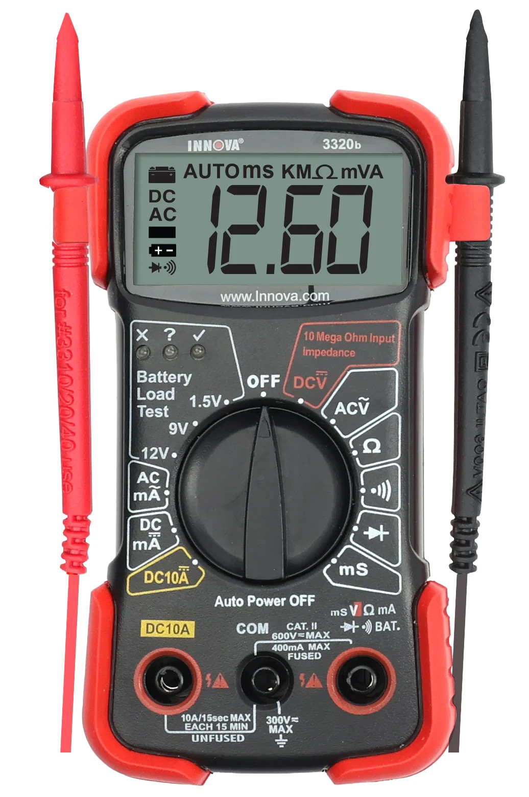Innova 3320b CAT III 600V 10A 2000 Count Auto-Ranging Digital Multimeter – New