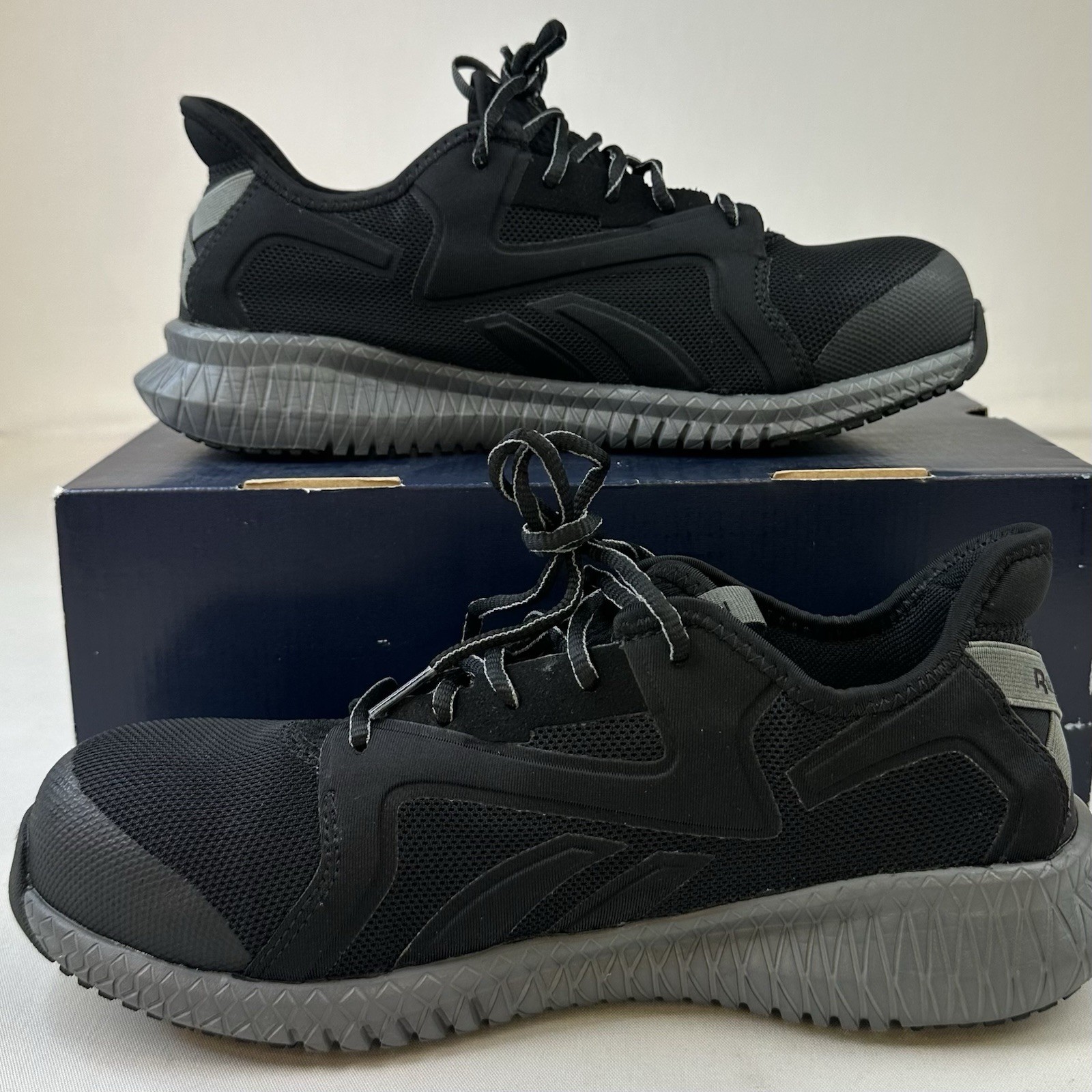 Reebok Flexagon 3.0 Work Shoes Athletic Sneaker Composite Toe Black Mens Sz 8 W
