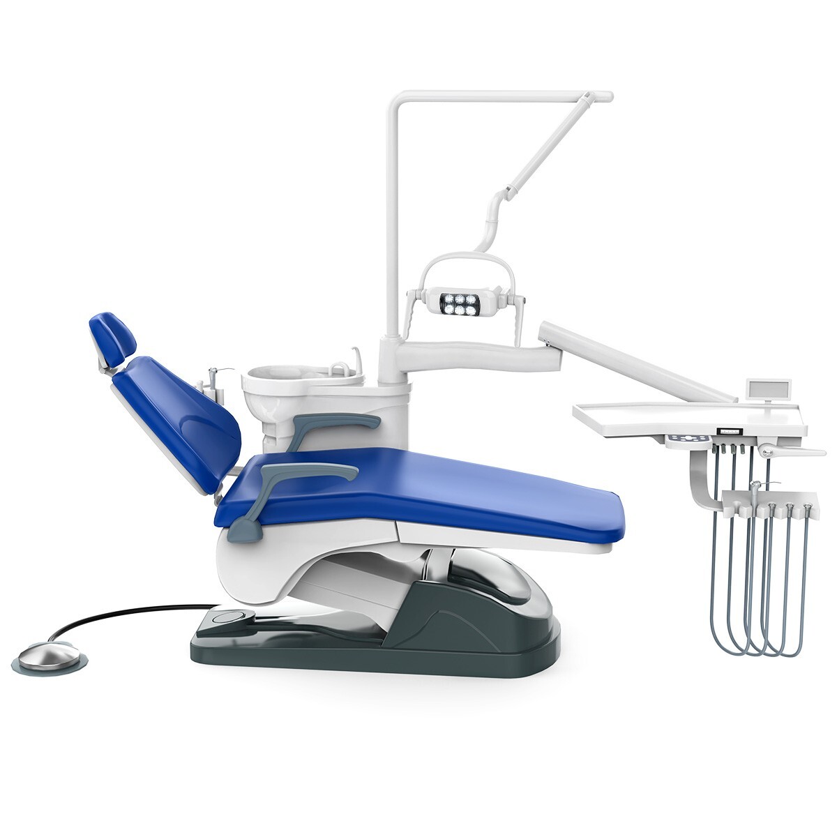 Dental Unit Chair Computer Controlled DC Motor Integral PU Hard Leather & Stool