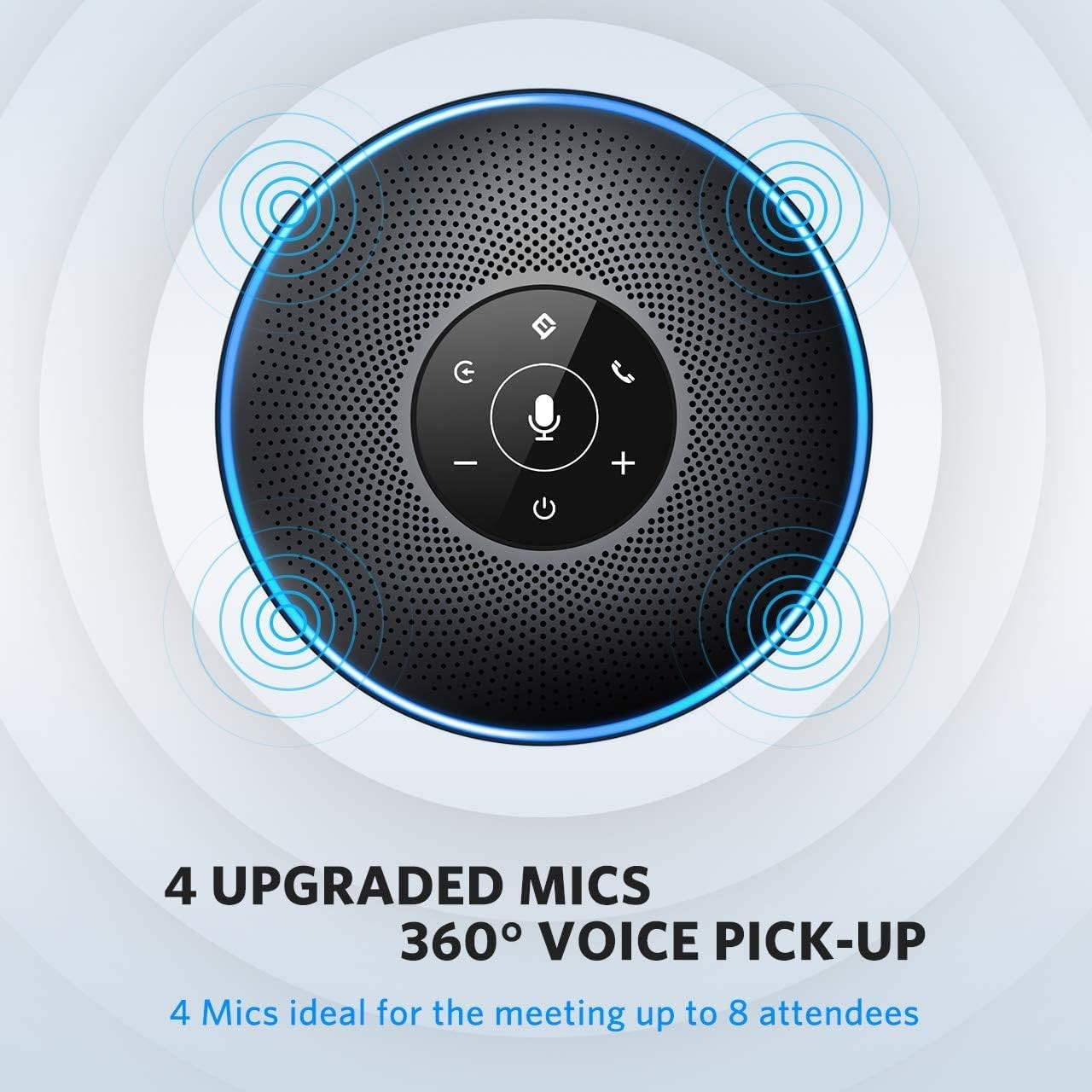 Bluetooth Speakerphone M2 Black Conference Speaker for 5-8 People Business Confe