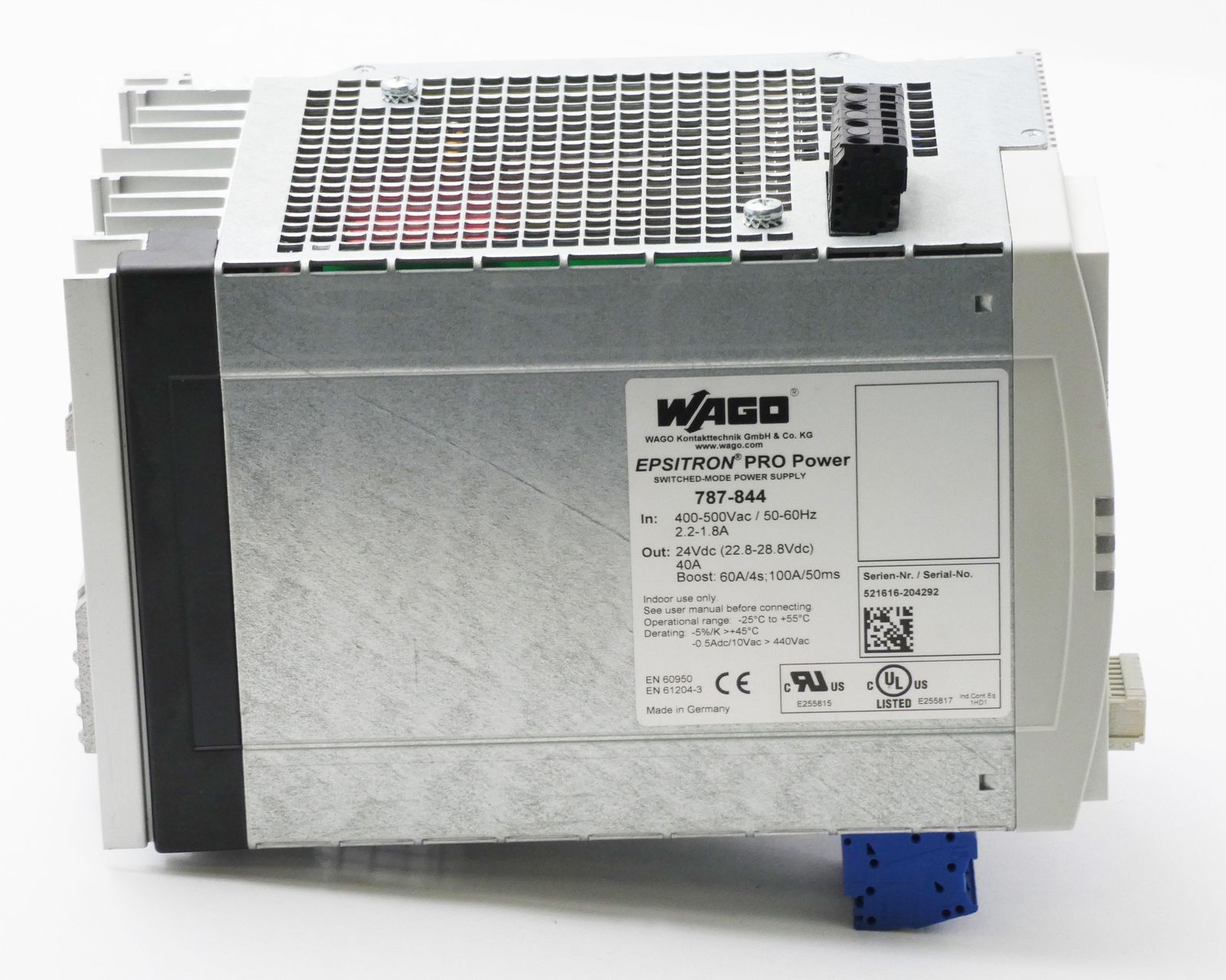 WAGO Epsitron Pro Power 787-844 24VDC 40A Power Supply -used-