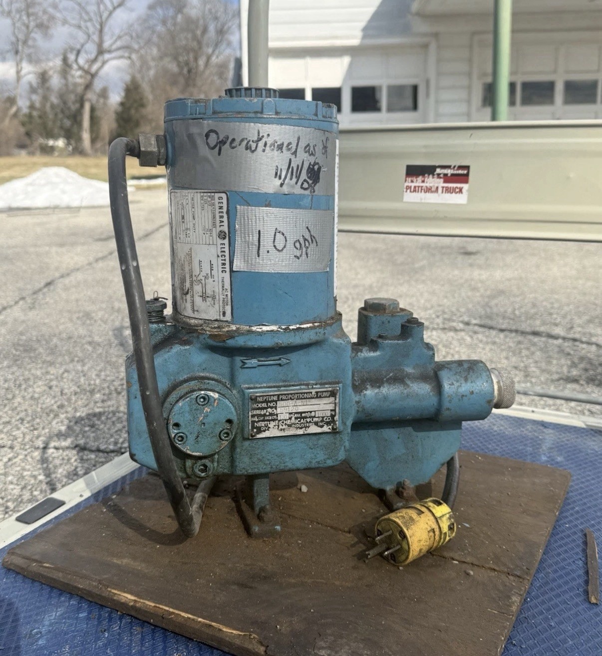 15 MRO Industrial Neptune Chemical Metering Pump Lot – GE, Baldor Motors As Is