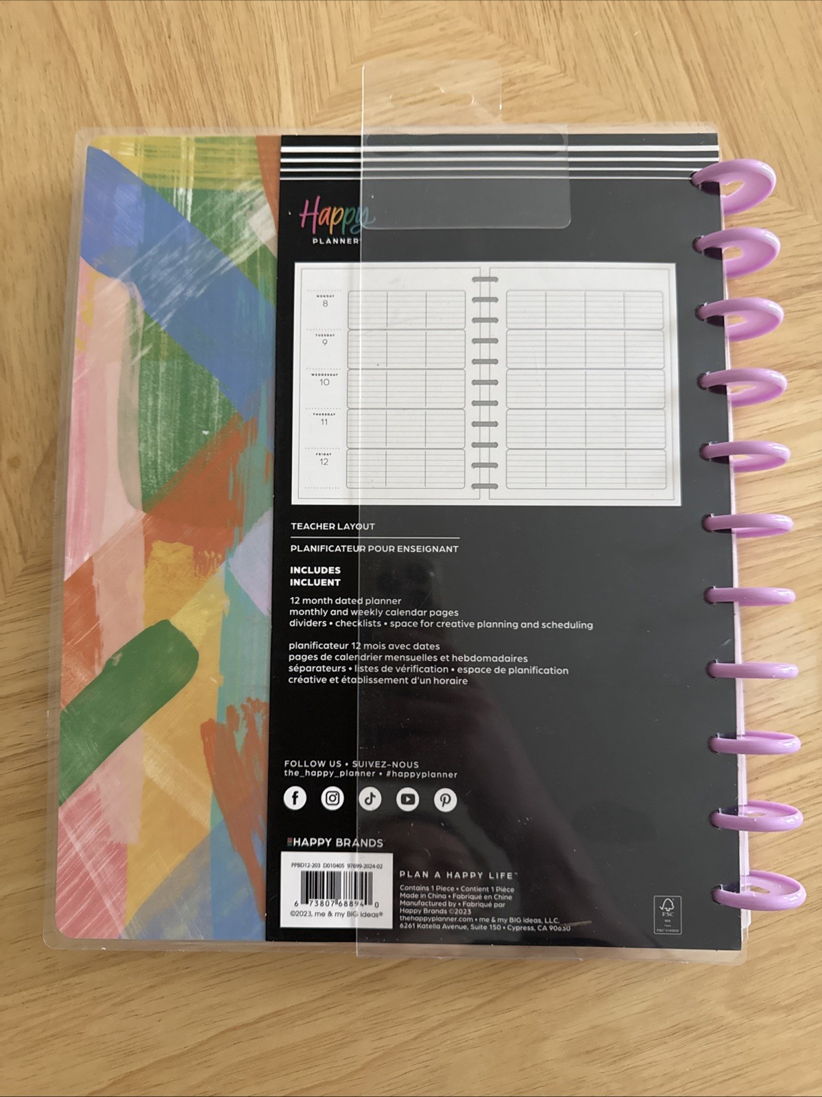 Happy Planner Big Teacher Layout 12 Months Outdated 2024-2025