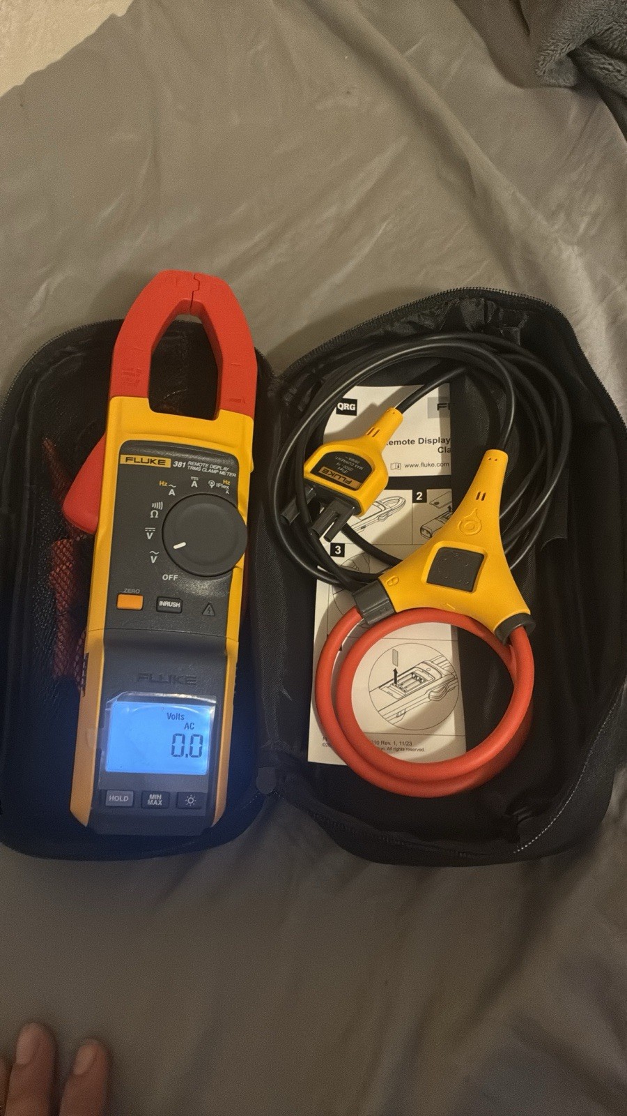 Fluke 381 True-RMS Clamp Meter Remote Display w/ Case, Leads, Backlight