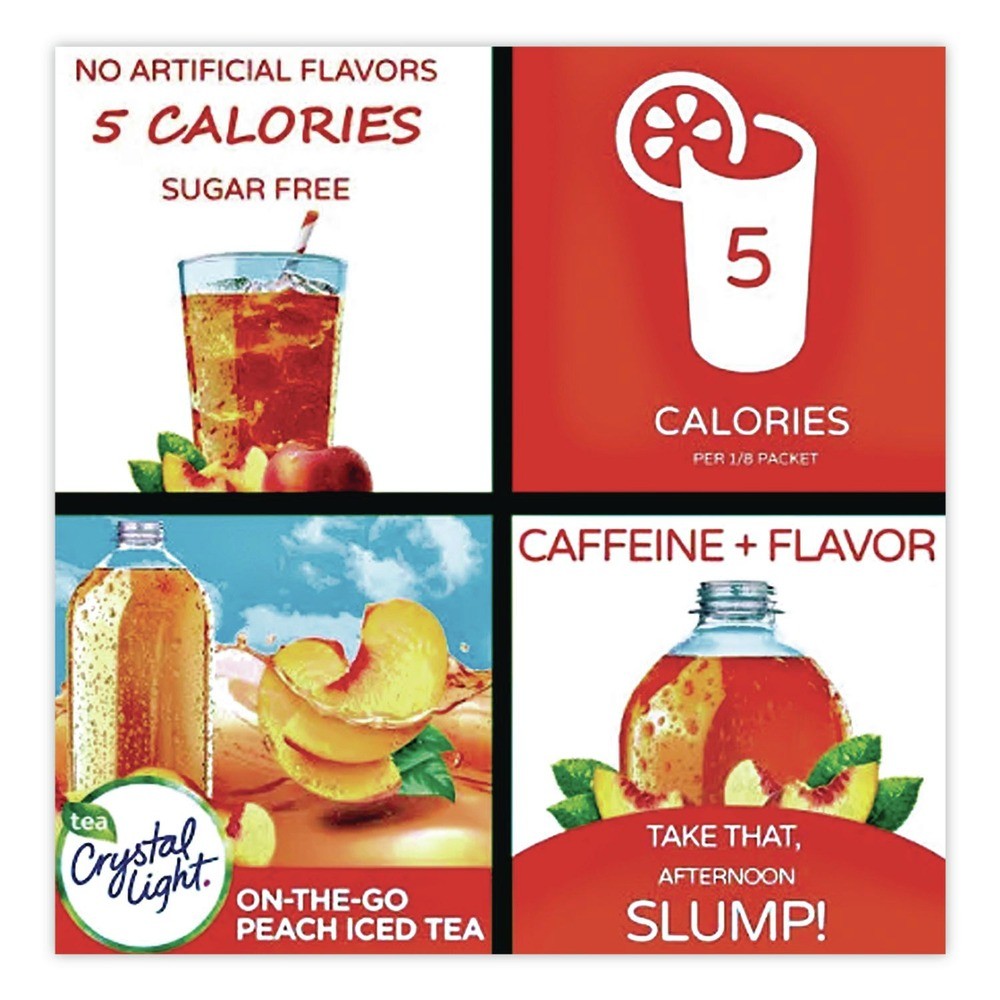Crystal Light 79700 0.09 oz. Flavored Drink Mix – Peach Tea (30/Box) New