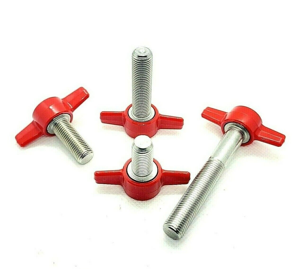 3/8″-24 Thumb Screw T Bolts Fine Thread Red Tee Wing Knob Stainless Steel UNF
