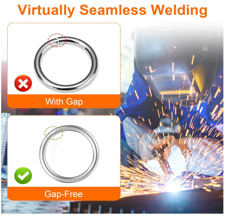 Stainless Steel Round Rings Heavy Duty Solid Metal O Ring Welded Smooth 15~150mm