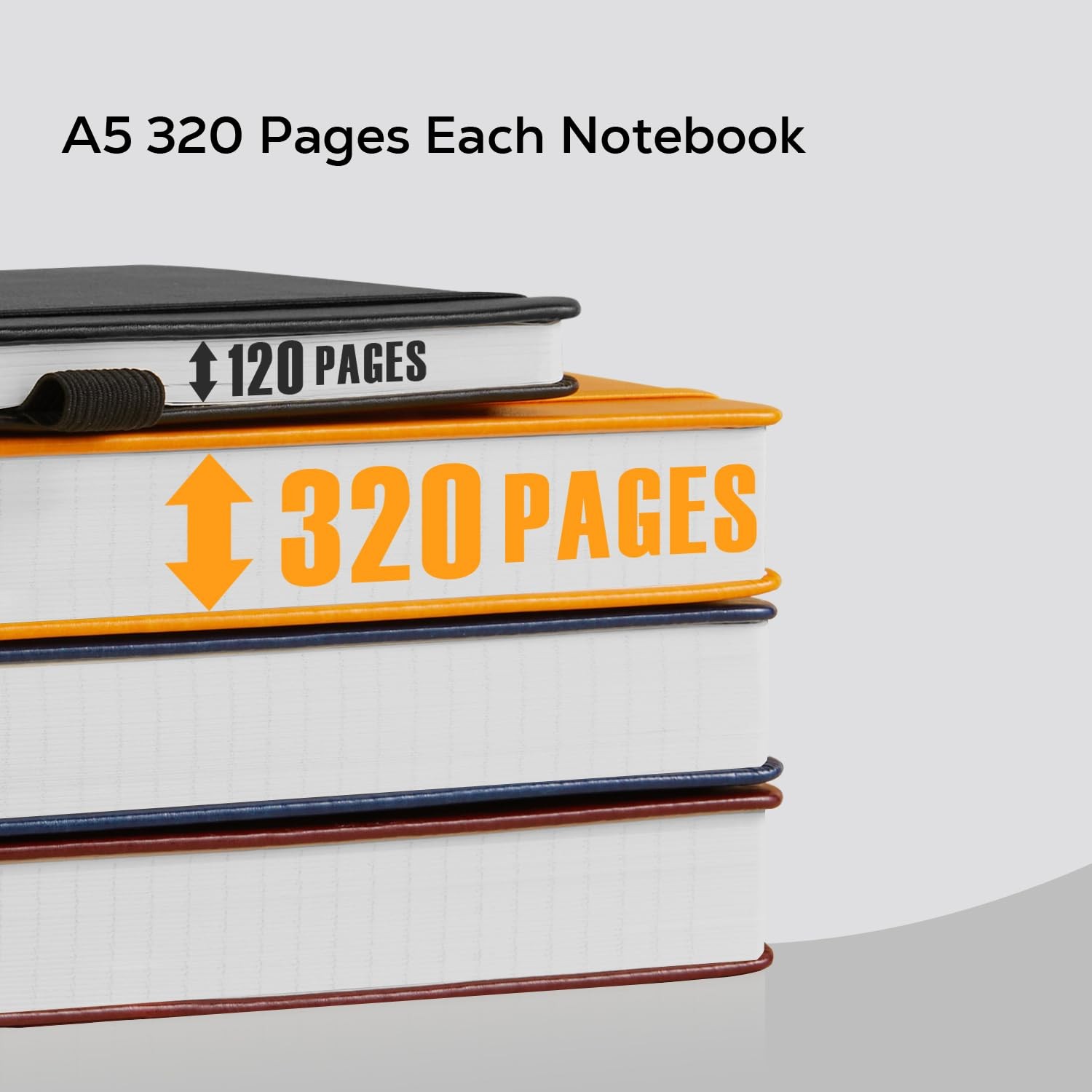 Hardcover Lined Notebook Journal for Writing, 320 Pages Leather Thick College…